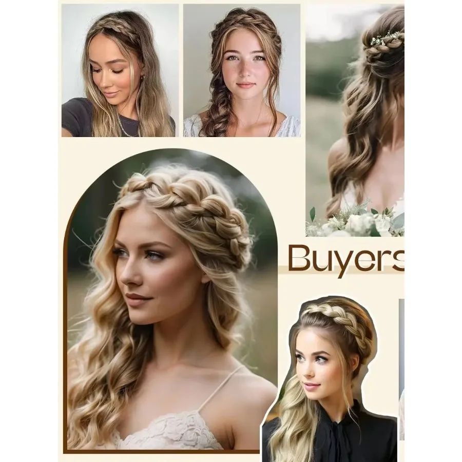 Headband Synthetic Hair Plaited Headband Braid Braided & Teeth Hair Band Beauty
