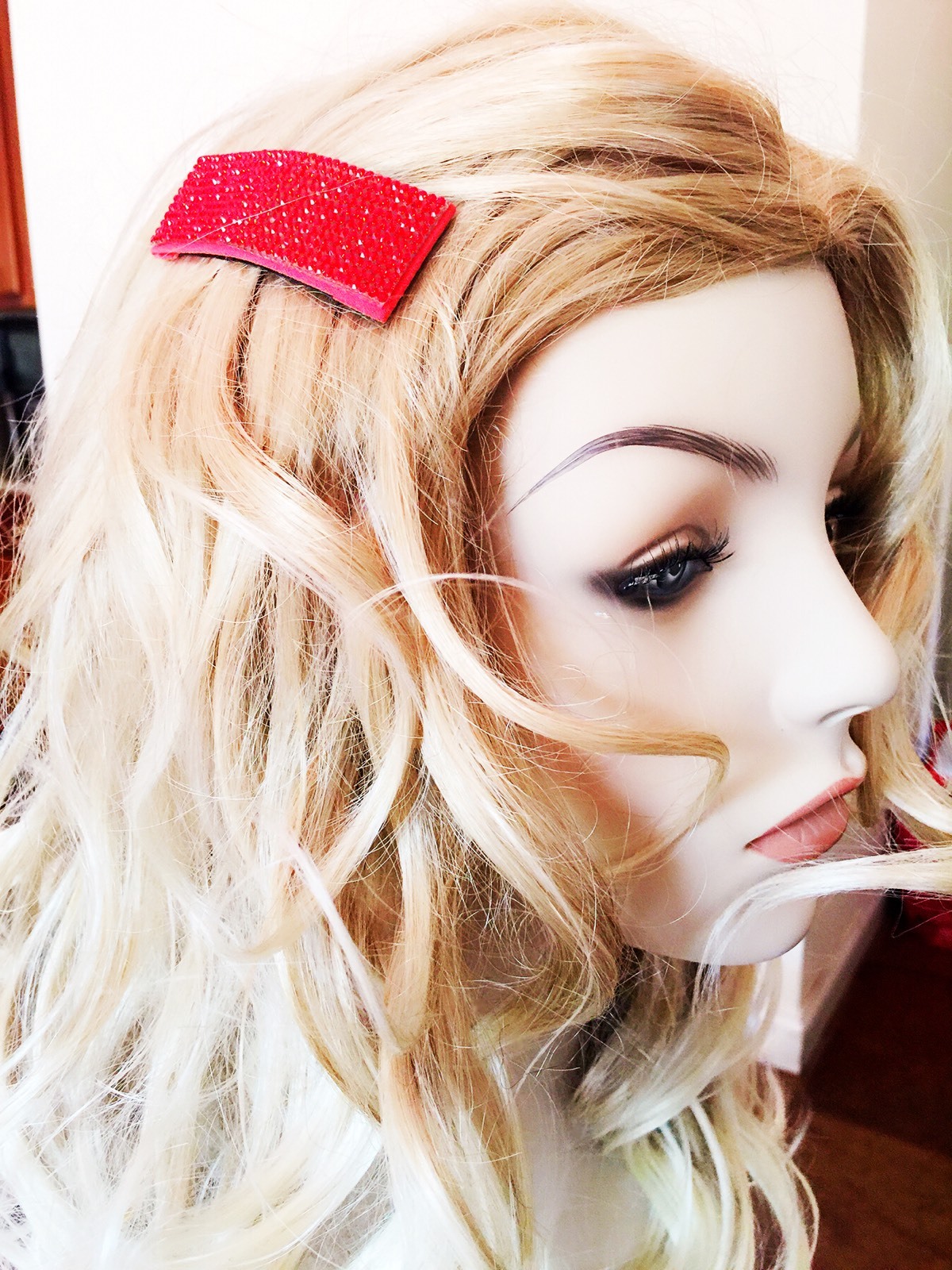 USA SELLER Hair Clip Pin Rhinestone Crystal Long Fashion Handmade RED