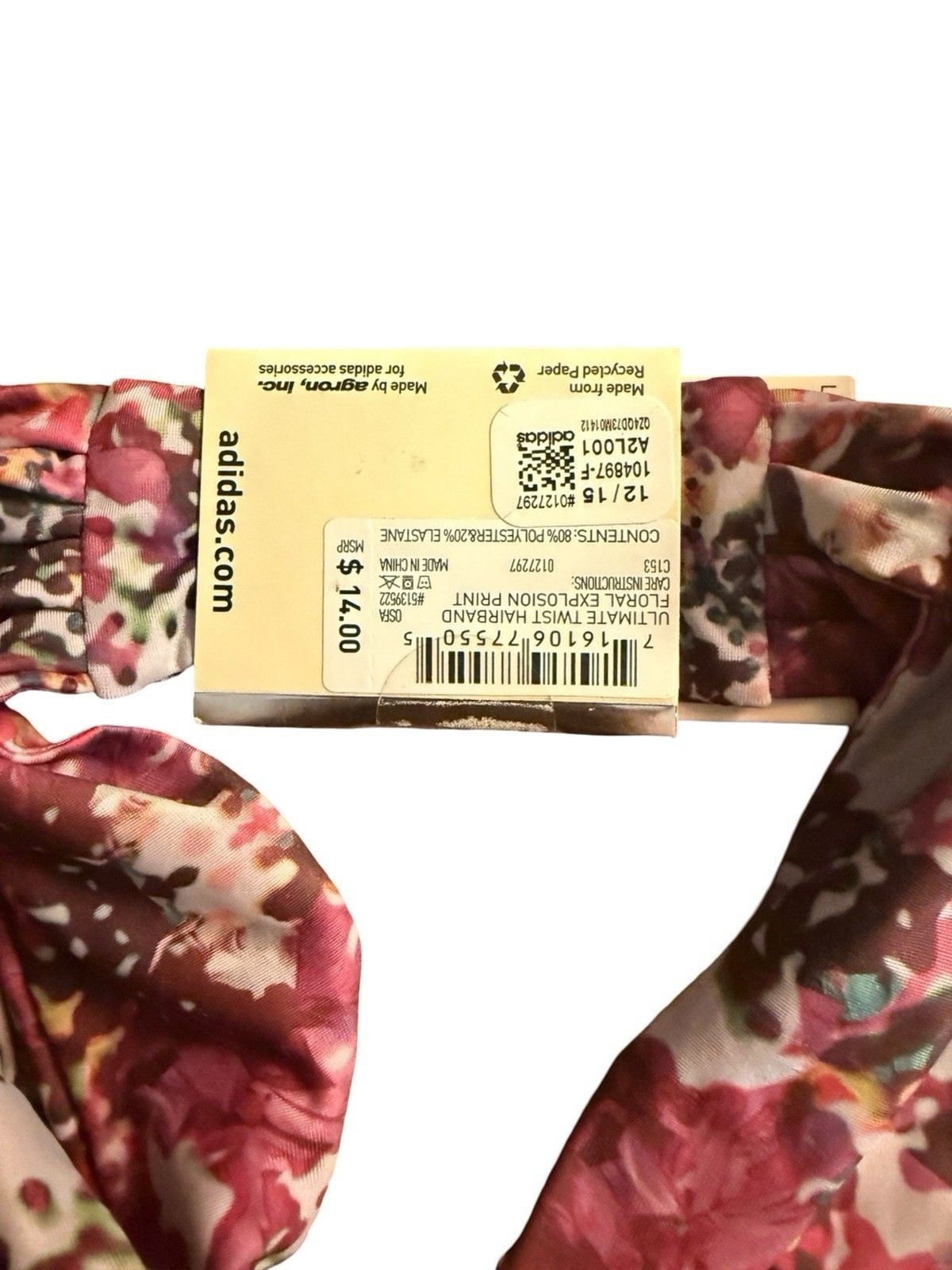 Adidas Women’s Twist Hairband Floral Explosion Print OSFA Headband New