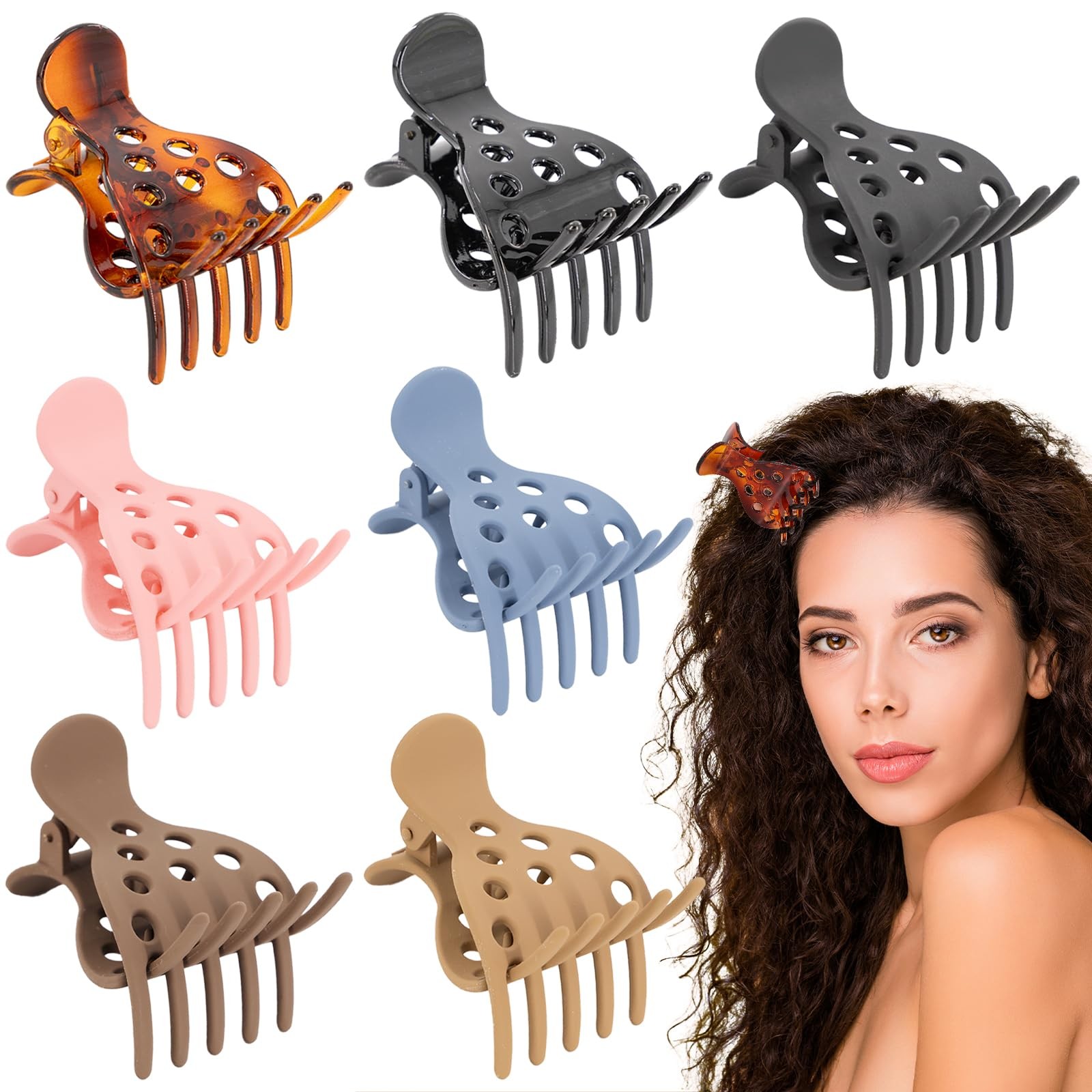 Clips For Curly Volume Hair Roots Lift AntiSlip Fluffy Roller Clamp 7 PCS