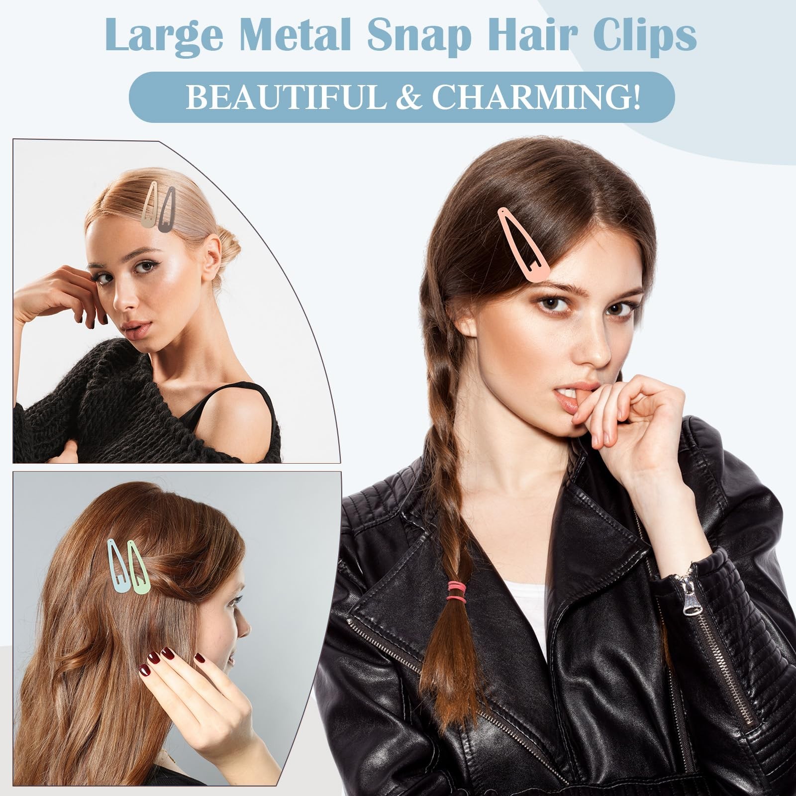 30 Pieces 3.1 Inch Large Metal Snap Hair Clips Nonslip Barrettes Women Hair A…