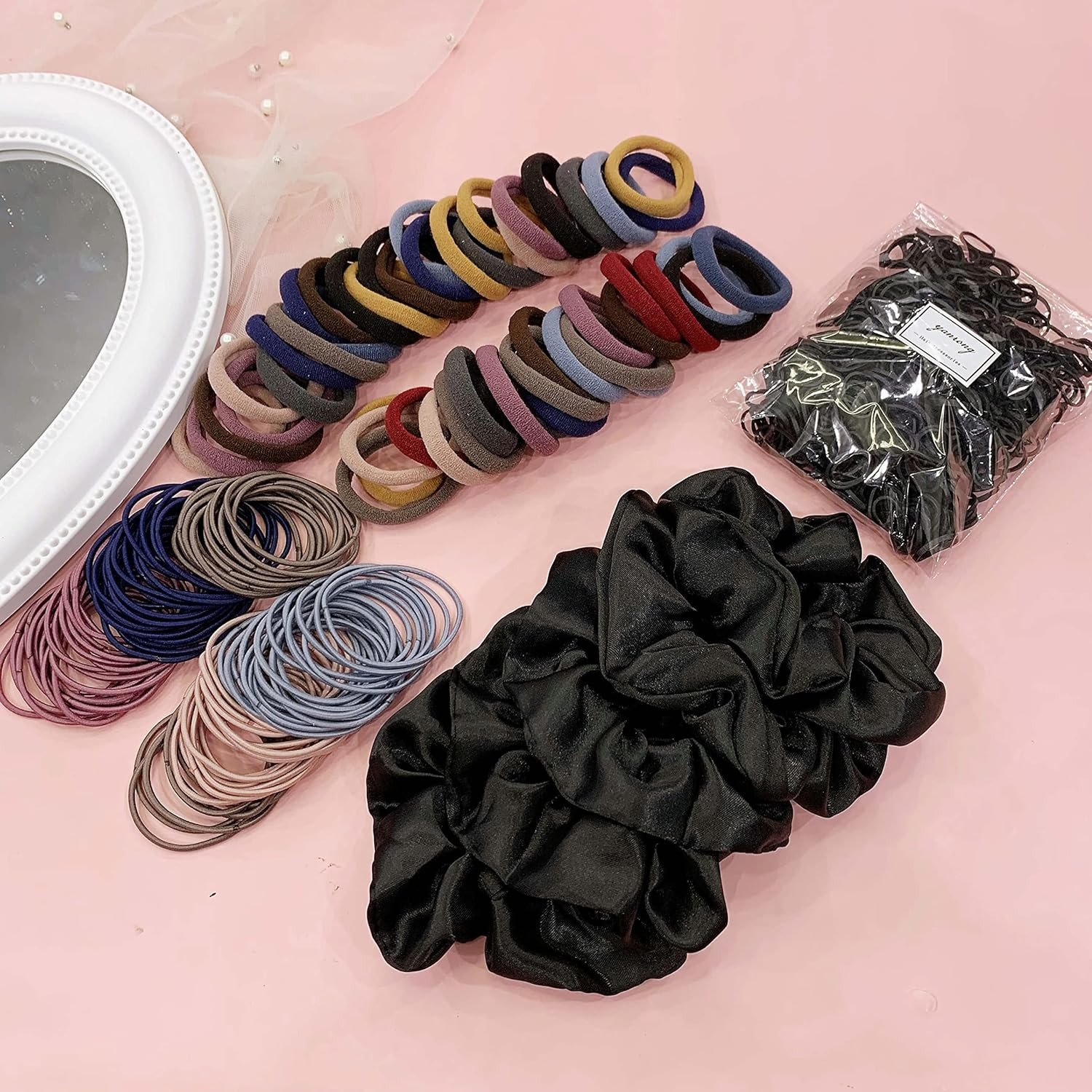 755PCS Hair Accessories for Woman Set Seamless Ponytail Holders Variety Hair Scr
