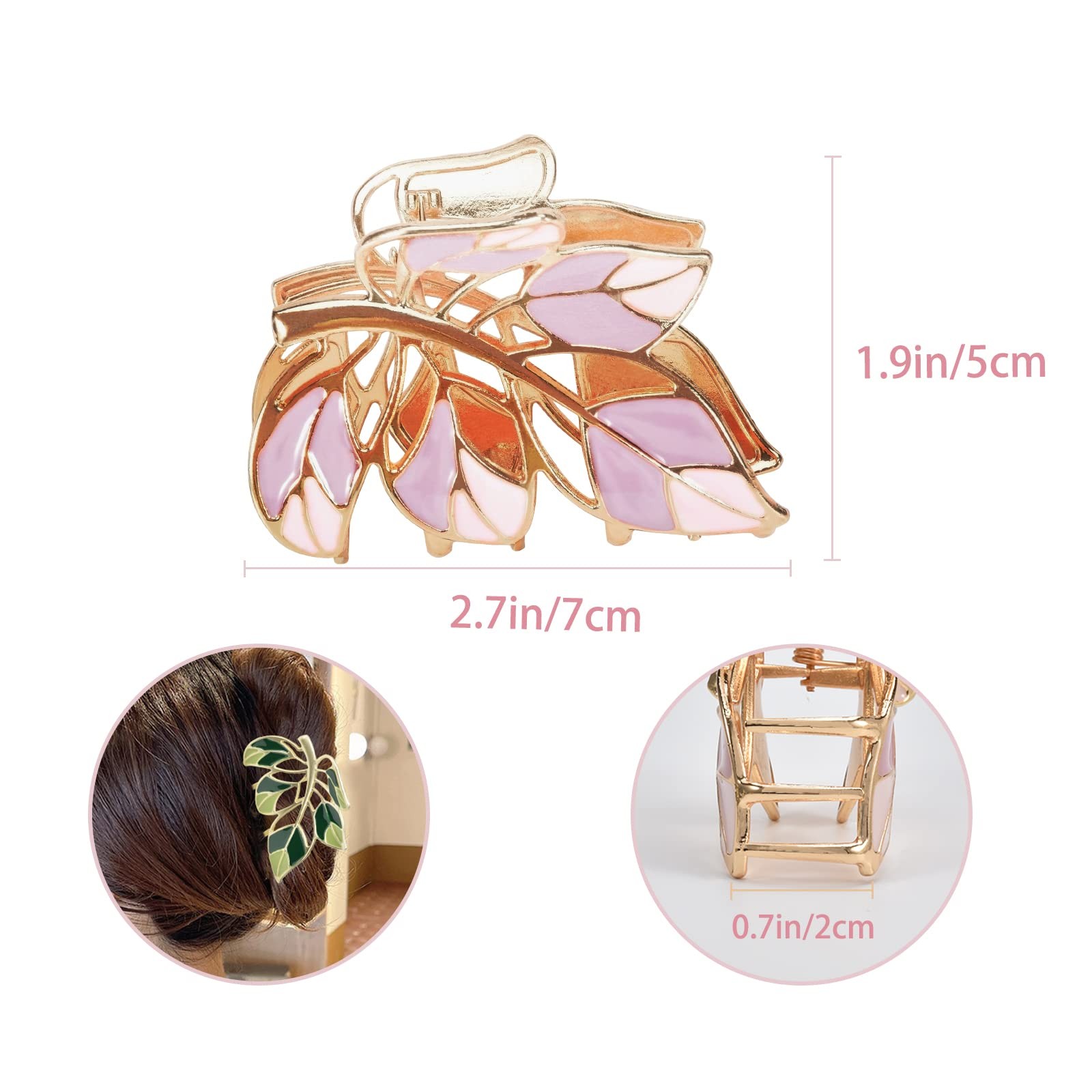 Yonchic 3-Piece Floral Metal Hair Accessories in 3 Colors Barrettes Claws and…