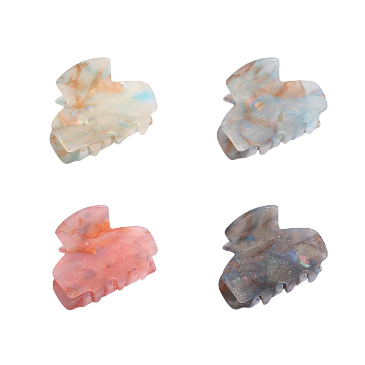 Xiwstar 4Pcs Acrylic Acetate Hair Claw Clip 4 Count (Pack of 1), mix colors