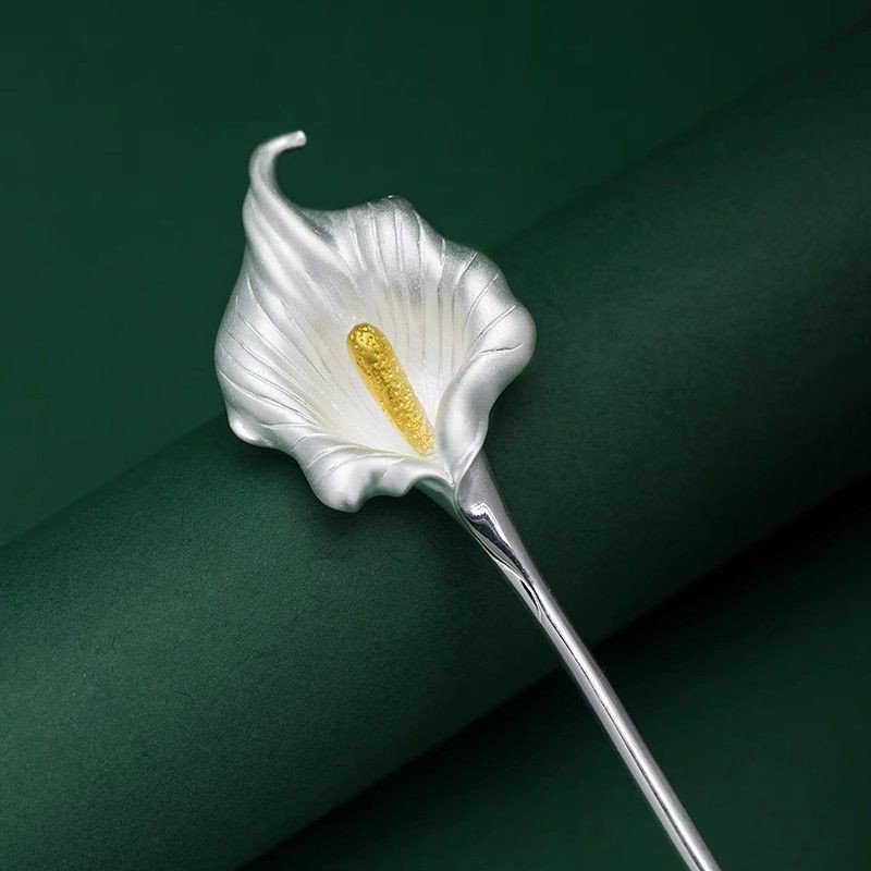 Calla Lily Hair Stick Chinese Style Hanfu Qipao Hair Accessory