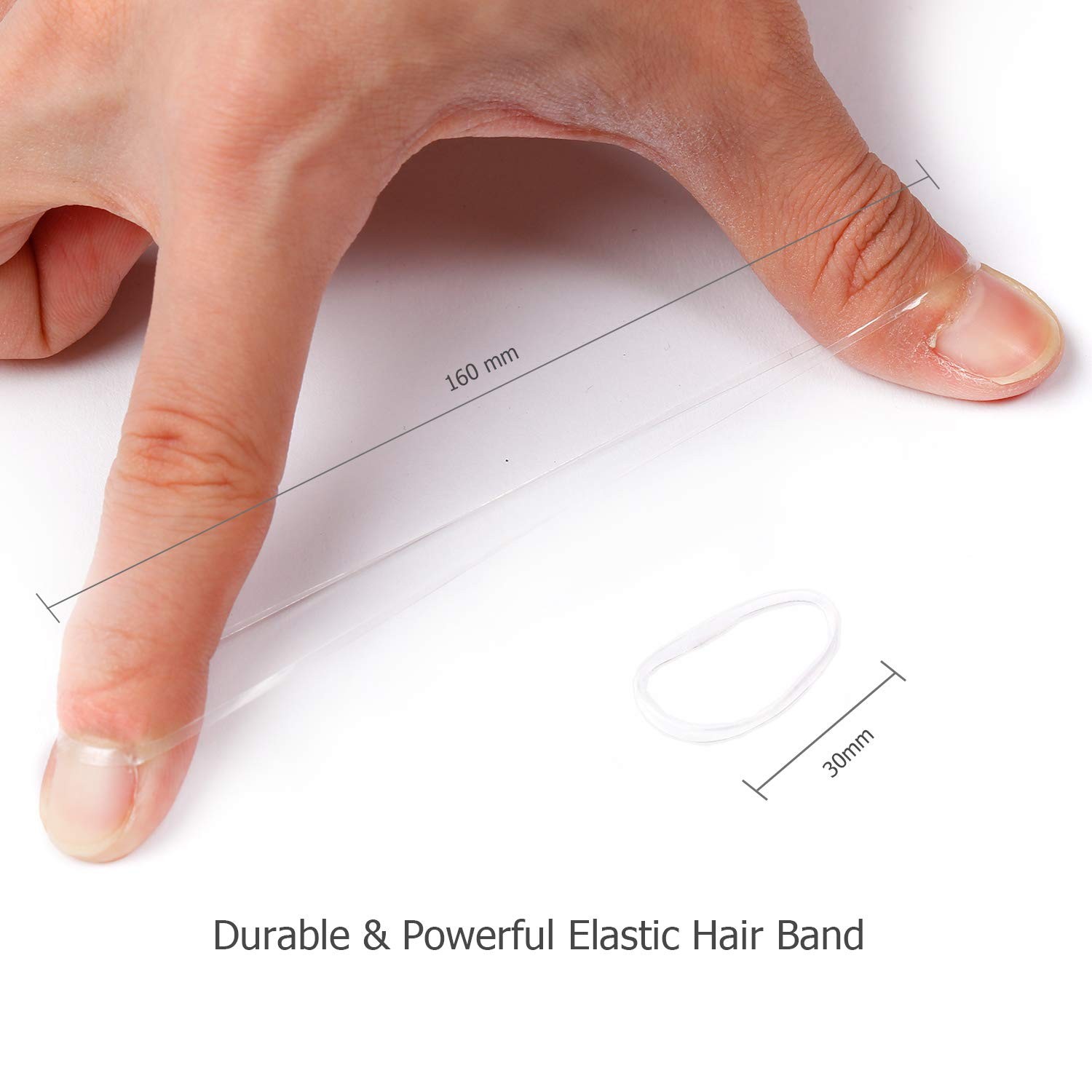 HOYOLS Clear Elastic Hair Rubber Bands, 1500pcs Mini Small 1.Clear 1500 pcs