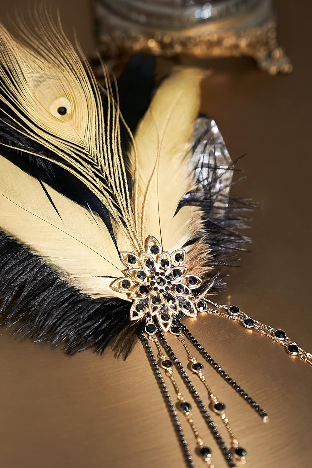 1920S Women Feather Crystal Headband 20S Flapper Gatsby Headpiece