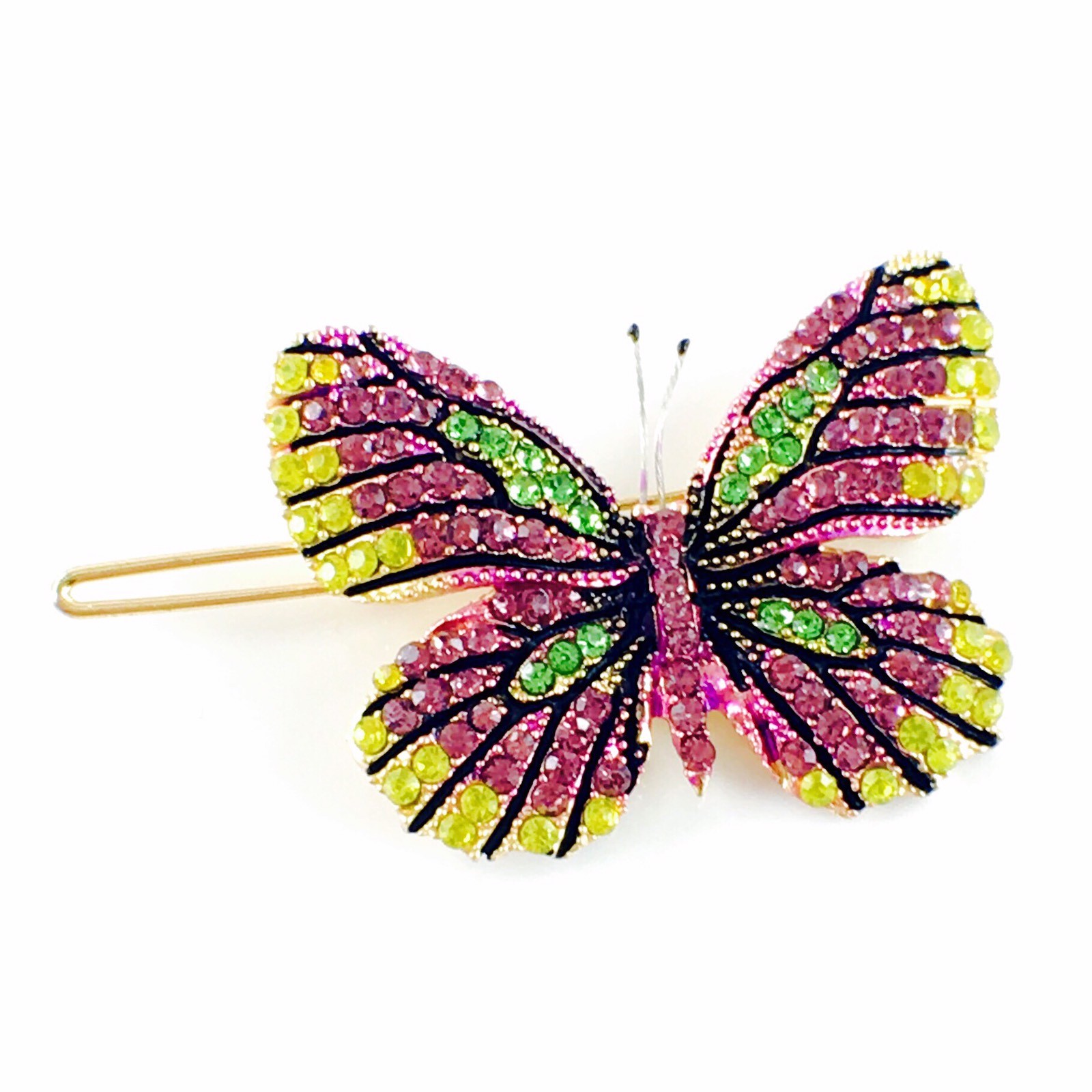 USA BUTTERFLY Hair Clip Hairpin use Swarovski Crystal Elegant Multi Color B-10