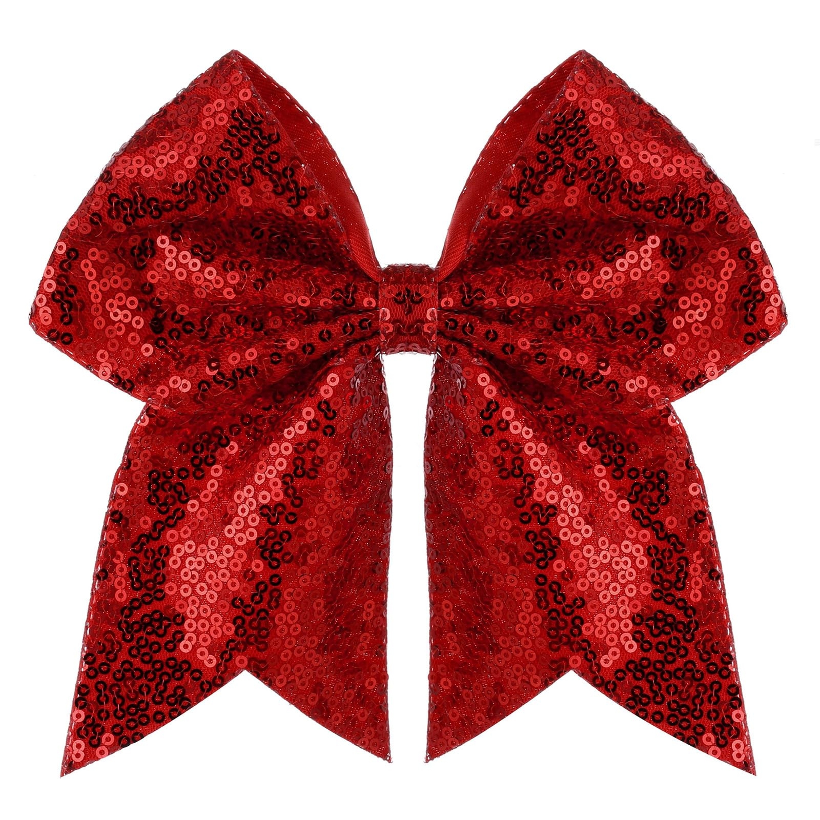 Large 7 Inch Christmas Red Glitter Bow Clip Sequin Bling Party Hair Accessories