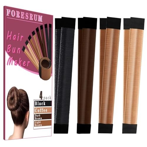 Magic Donut Hair Bun Maker 4 Pack Ballet Bun Shaper for Women & Kids