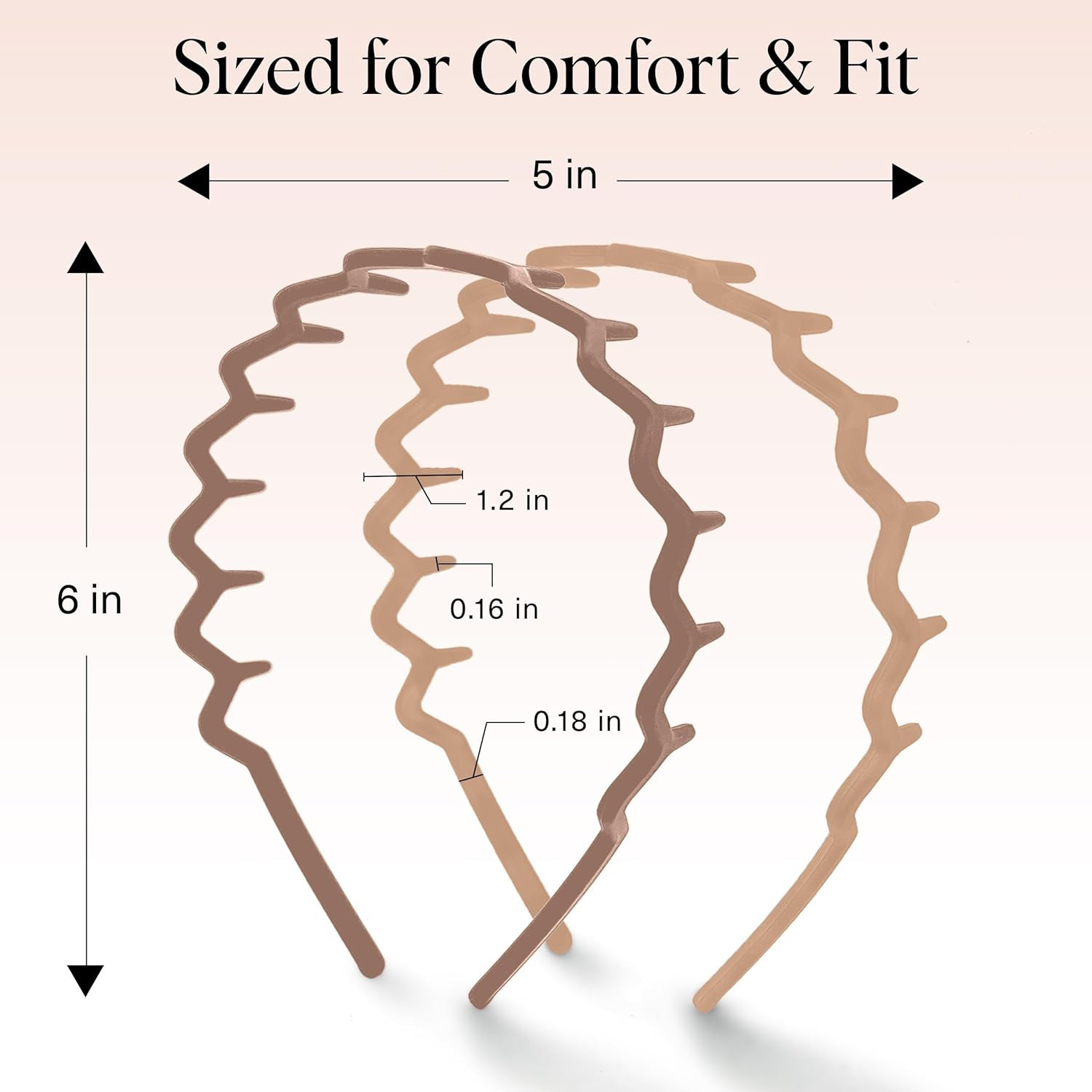 Zig Zag Headbands for Women Non Slip – Fashion Accessories for Slicked Back Styl