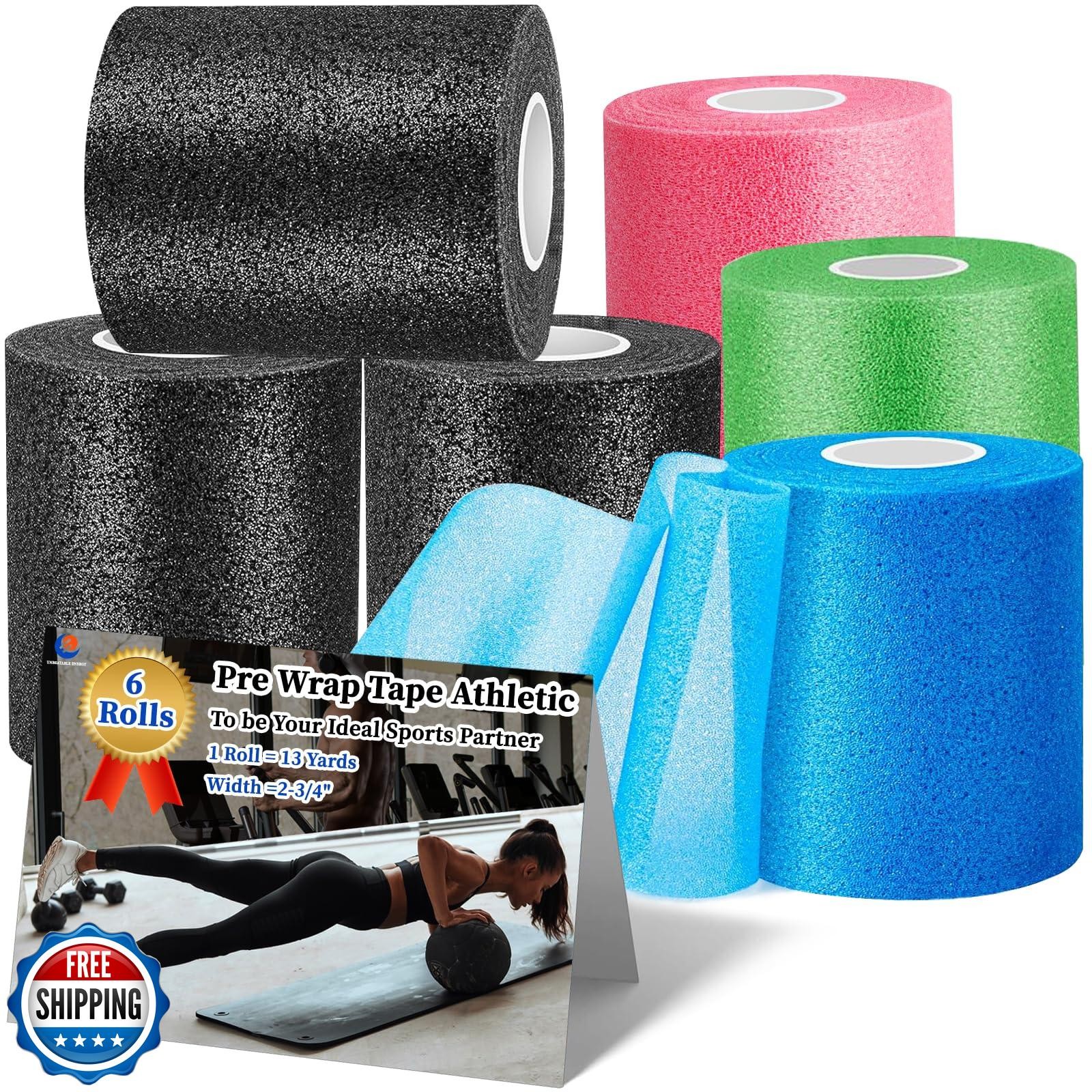 UNBEATABLE ENERGY Pre Wrap for Hair Soccer- 6 Rolls 78yd (234′), Multi Color