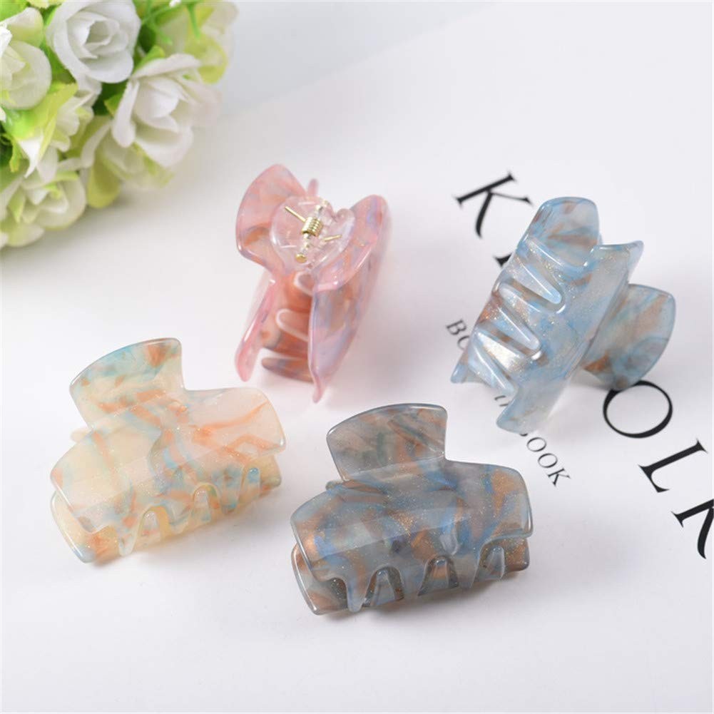 Xiwstar 4Pcs Acrylic Acetate Hair Claw Clip 4 Count (Pack of 1), mix colors
