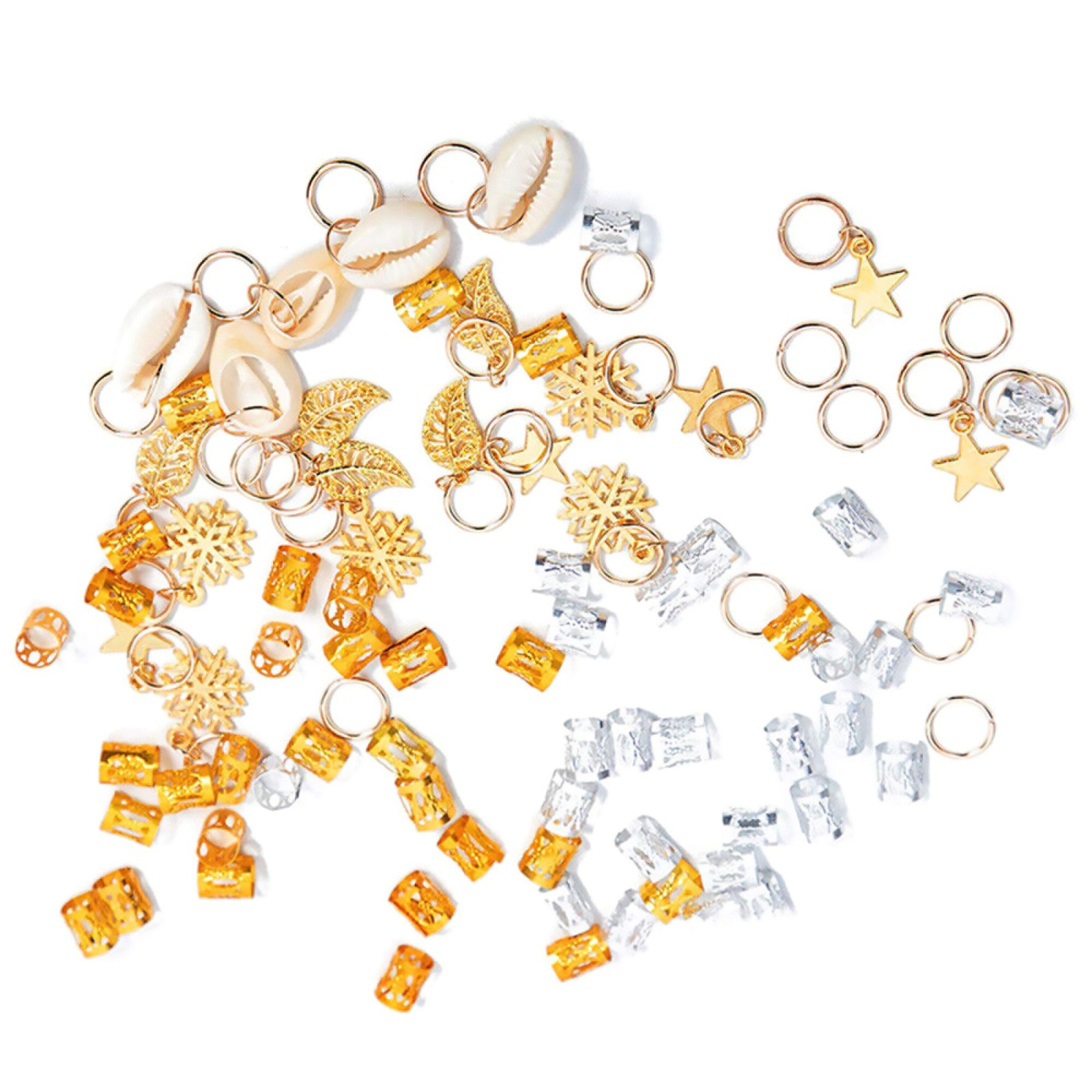 160 Mix Lot Dreadlocks Jewelry Braid Ring Cuffs Beads Hair Clips Pendants DIY m