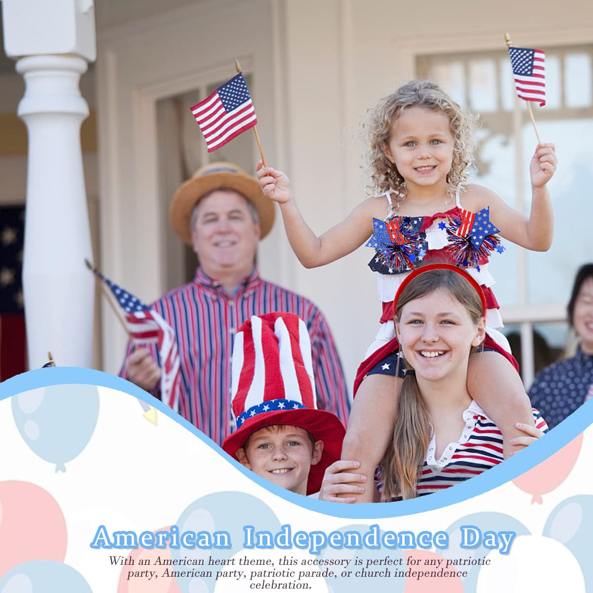 4Th Of July Headband Independence Day Accessories Patriotic Party Hair Supplies
