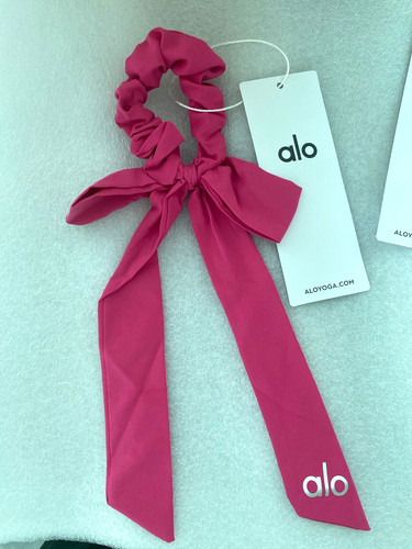 New Yoga Bow Hair Tie Scrunchie Love Knot Ballet Pink/Rose Red OS