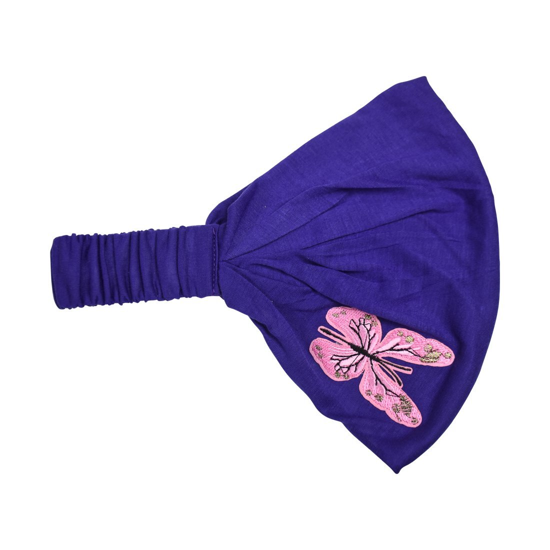 Motique Accessories Soft Wide Headband with Pink Butterfly for Women
