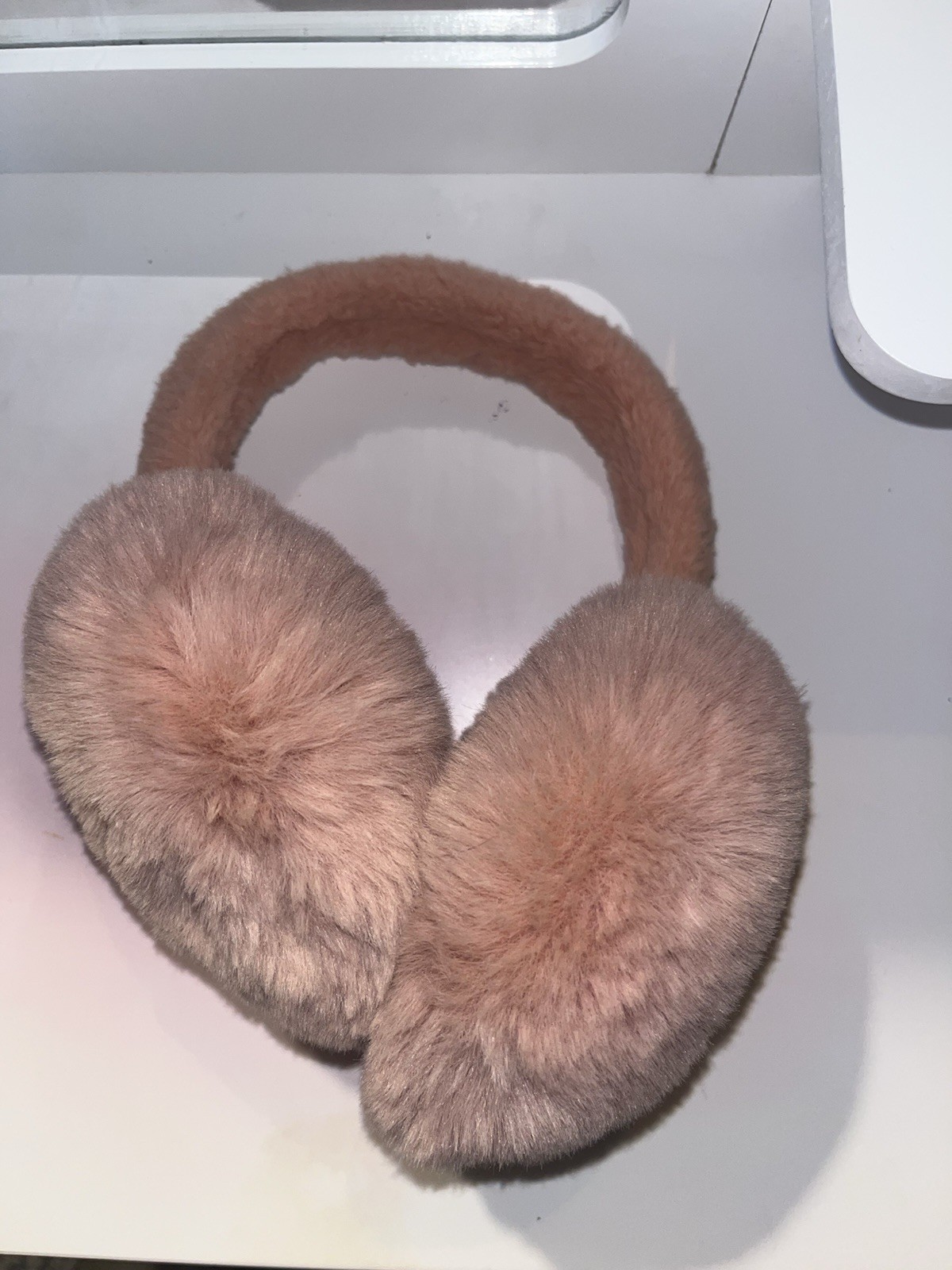 Women’s Faux Fur Foldable Earmuffs Solid Round Winter Casual Beige Brown
