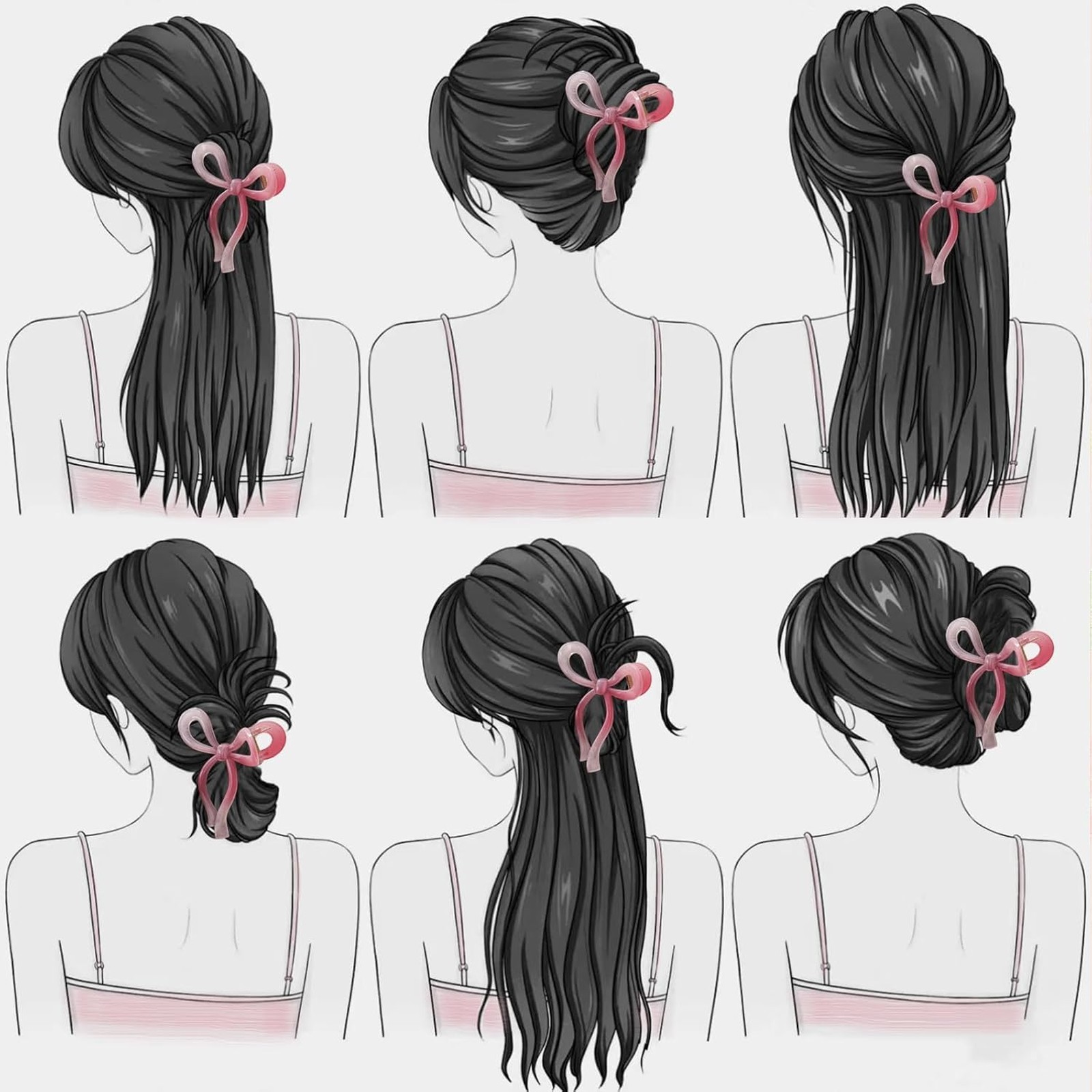 4 Pcs Bow Hair Clips Elegant Hair Claw Butterfly Hair Accessories for Girls