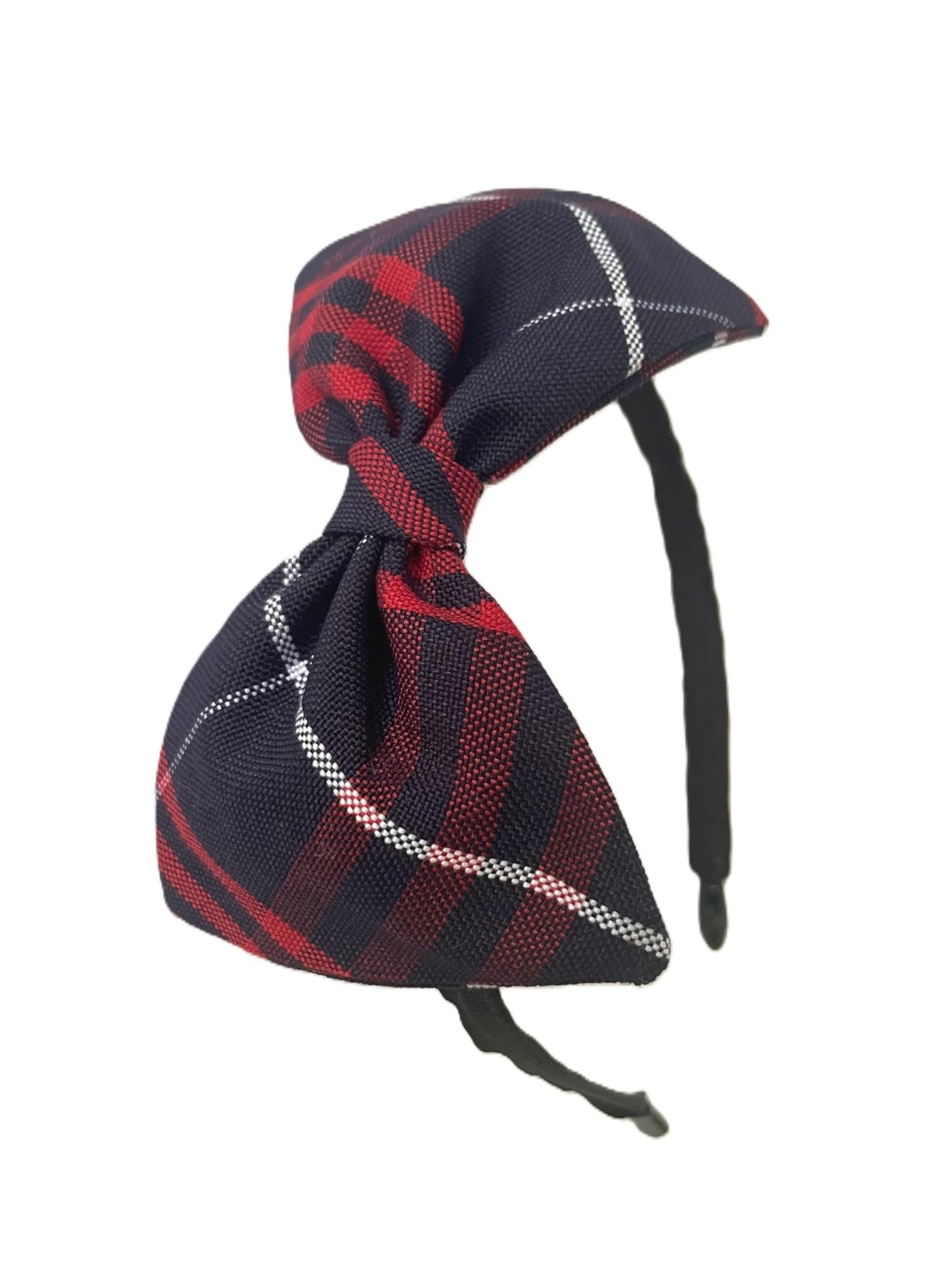 School Headband Plaid Bow Back To School Plaid 36 Navy Red Regular