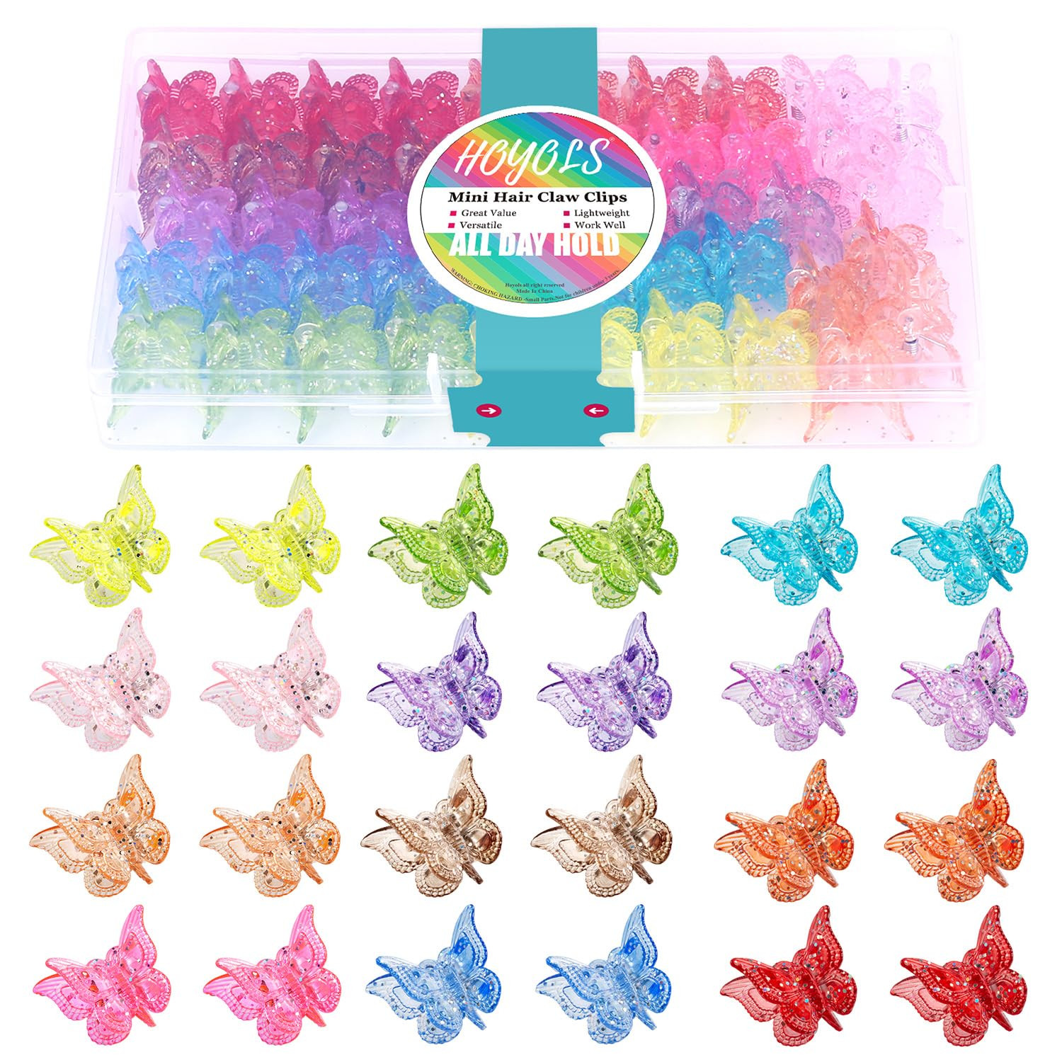 Glitter Butterfly Hair Clips, 90s Y2K Sparkle Accessories for Girls Women Toddle