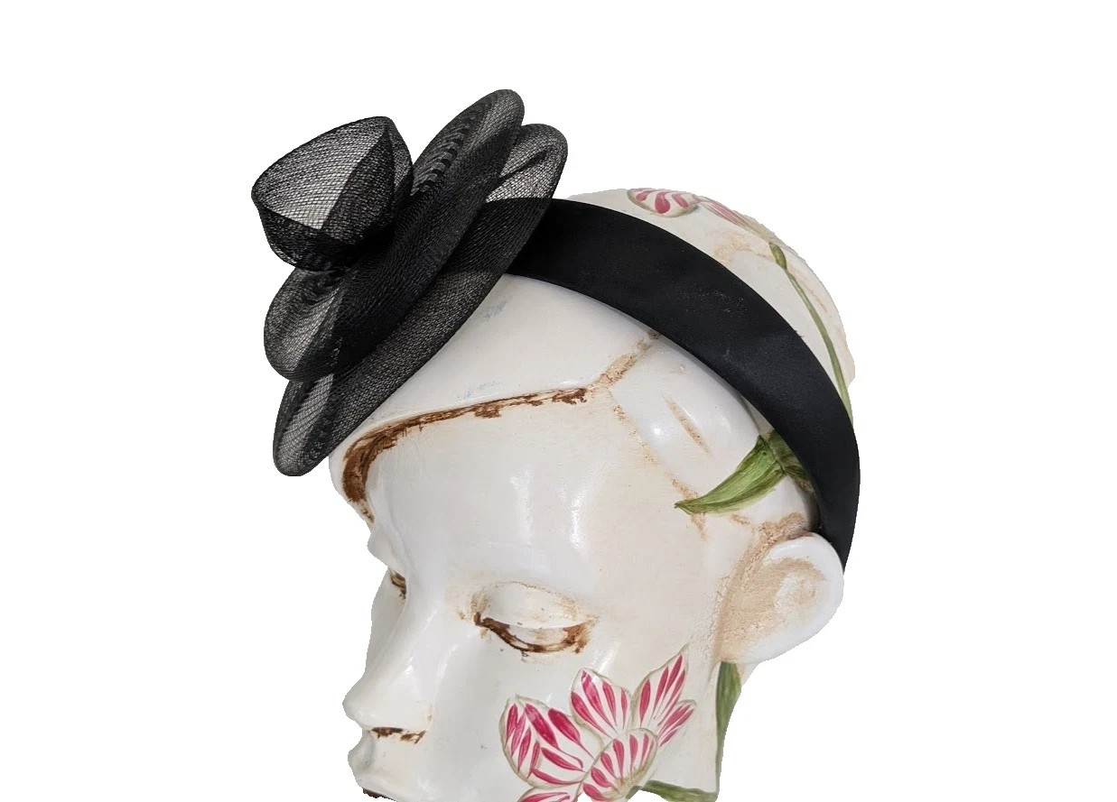 David Women’s Fascinator Headband Black Tulle fabric, OS, New $249