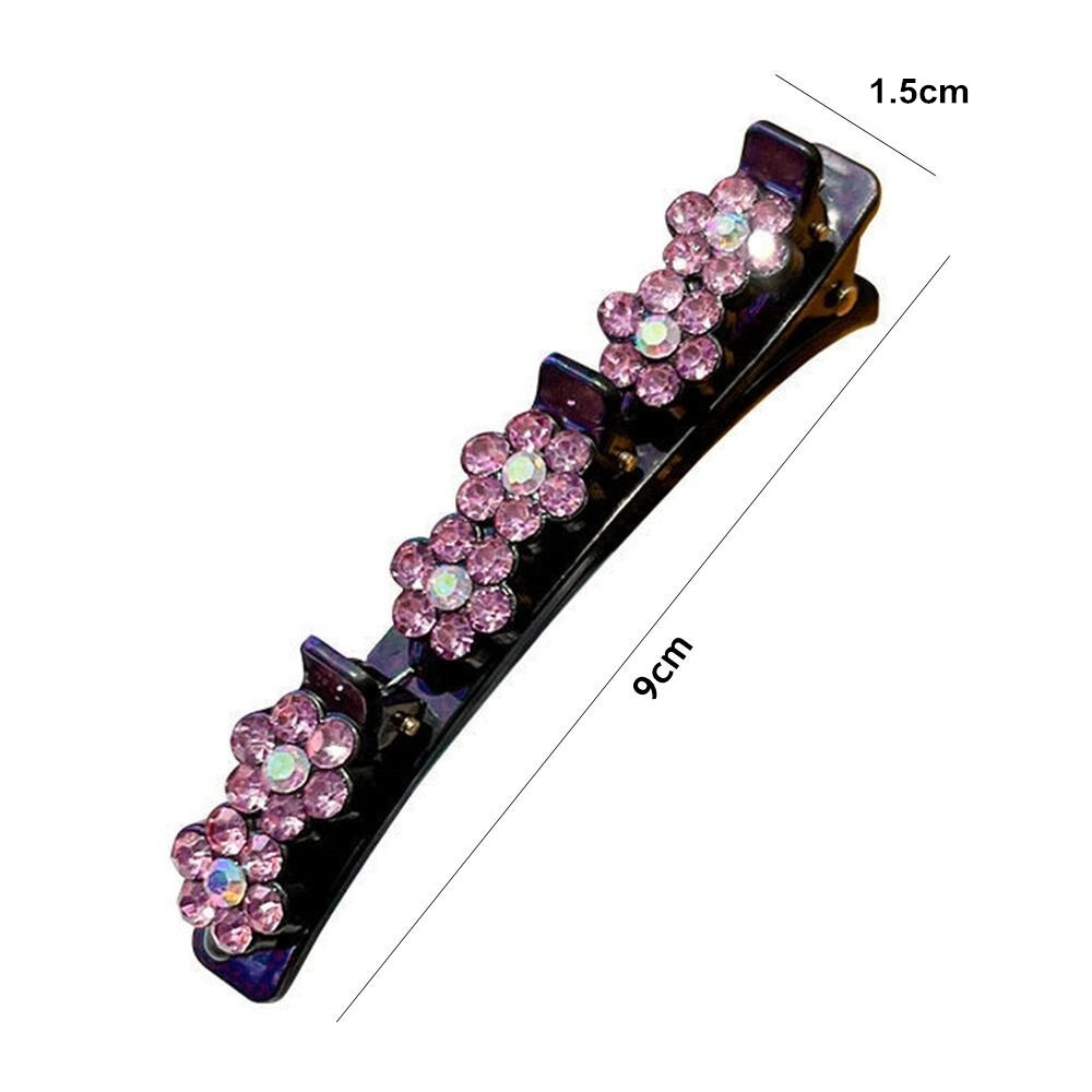1/4/7x Sparkling Crystal Stone Braided Satin Rhinestone Fabric Easy Hair Clip US