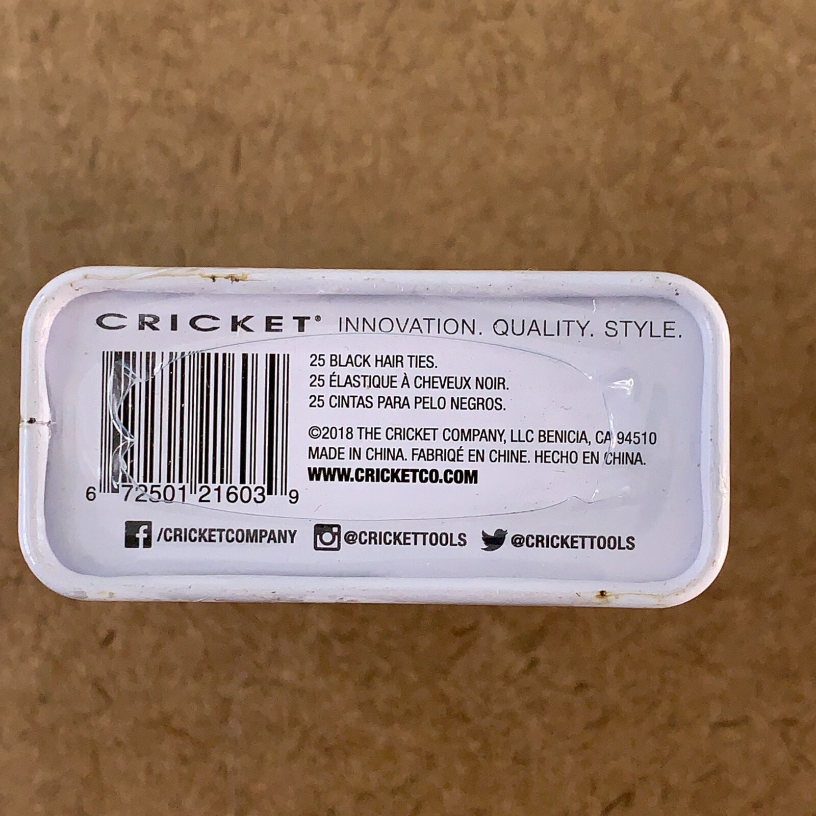 Cricket Happy Hair Ties Tin 25 Pieces NWT