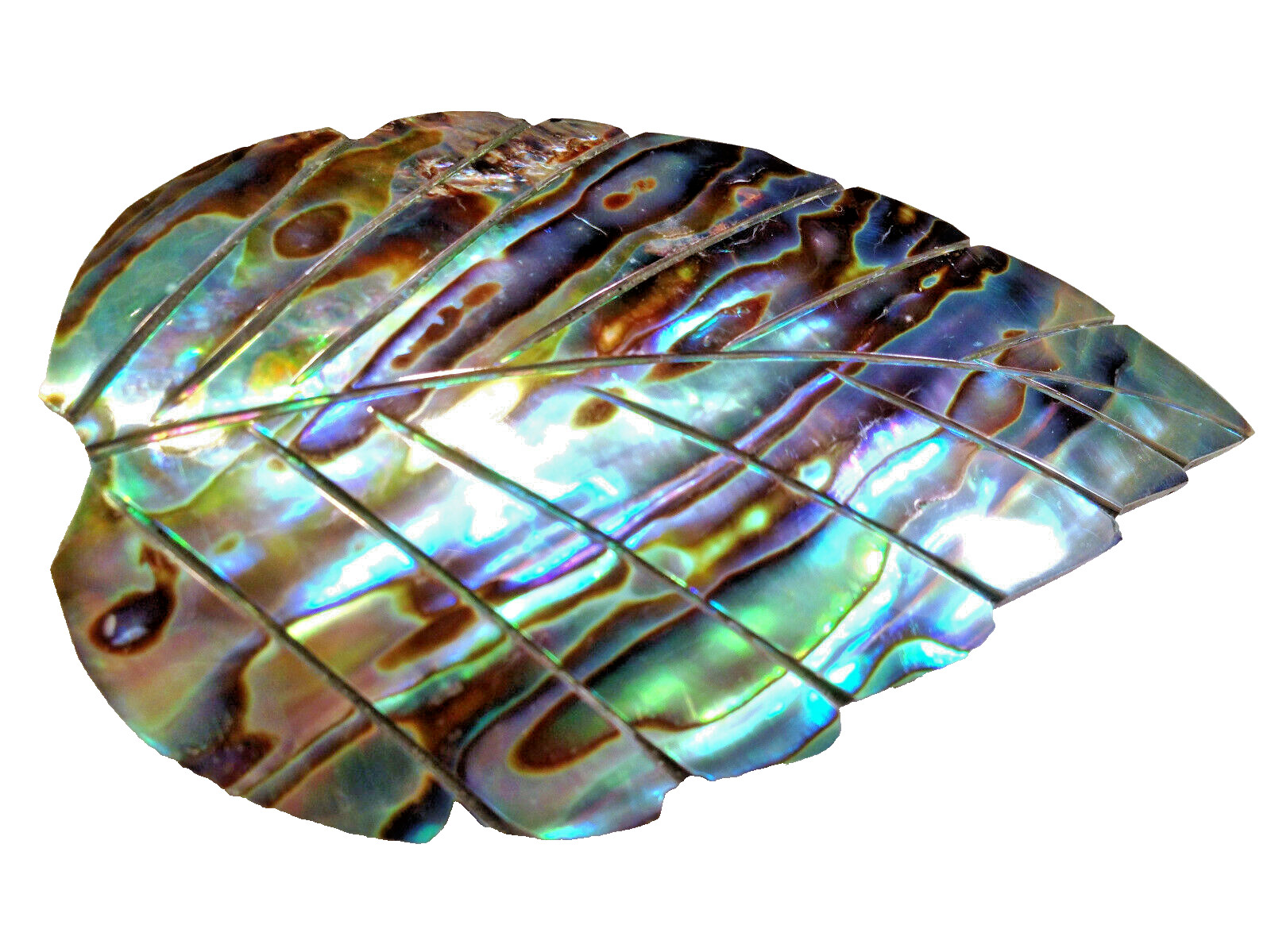 ABALONE BLUE PAUA SEASHELL HAIR BARRETTE 80’s VINTAGE