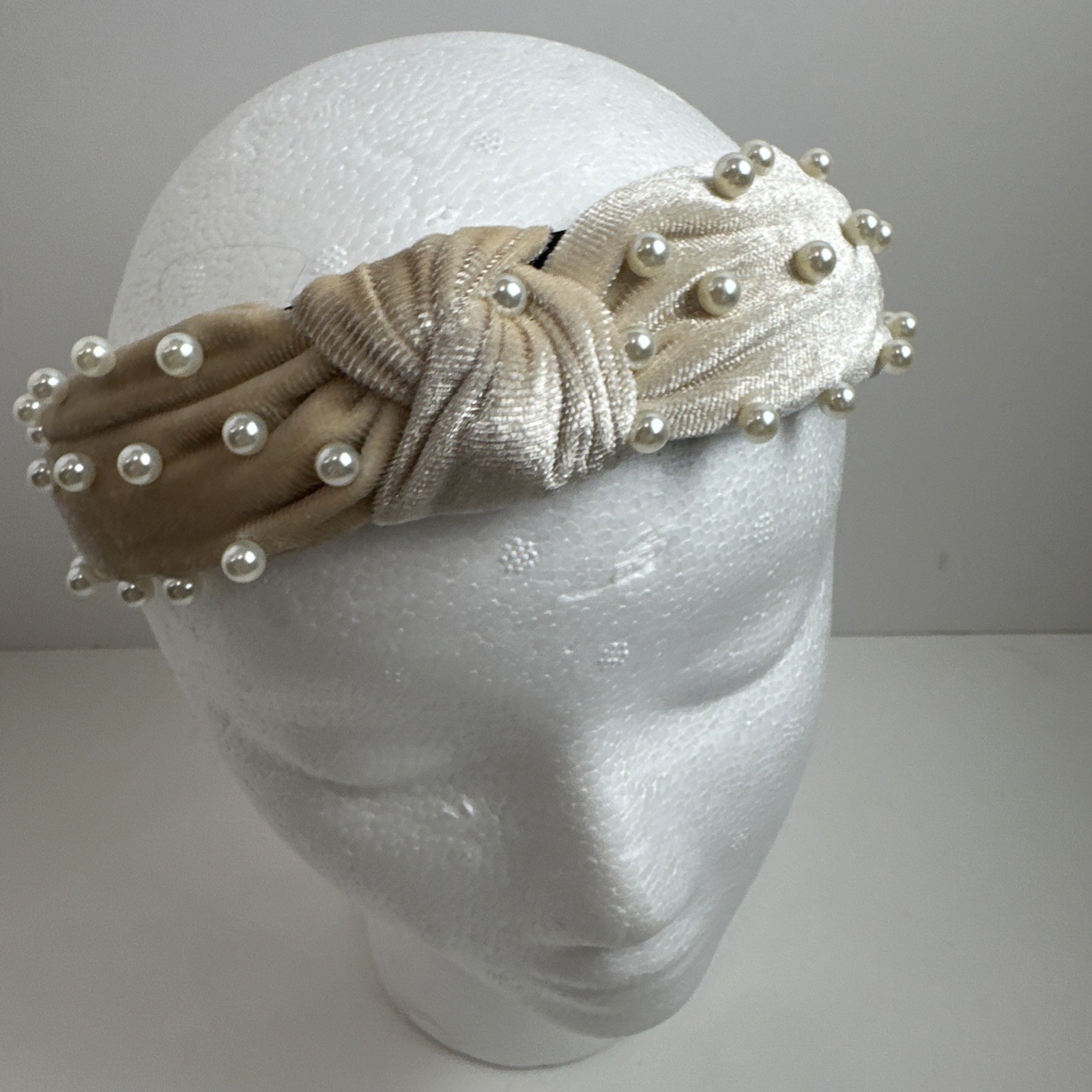 Lot of 3Trendy Various Headbands Hairbands Fabric Velvet Pearls Big Knots
