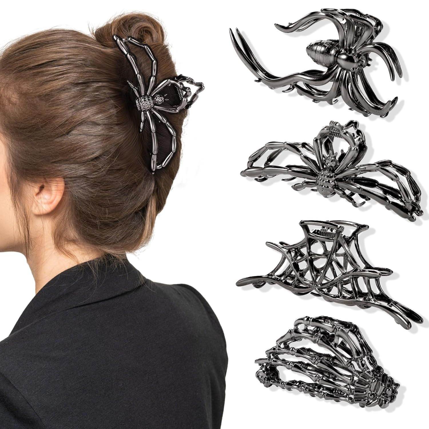 4 Pcs Metal Hair Clips for Women, Large Hair Claw Clips for Thick Long Hair Styl