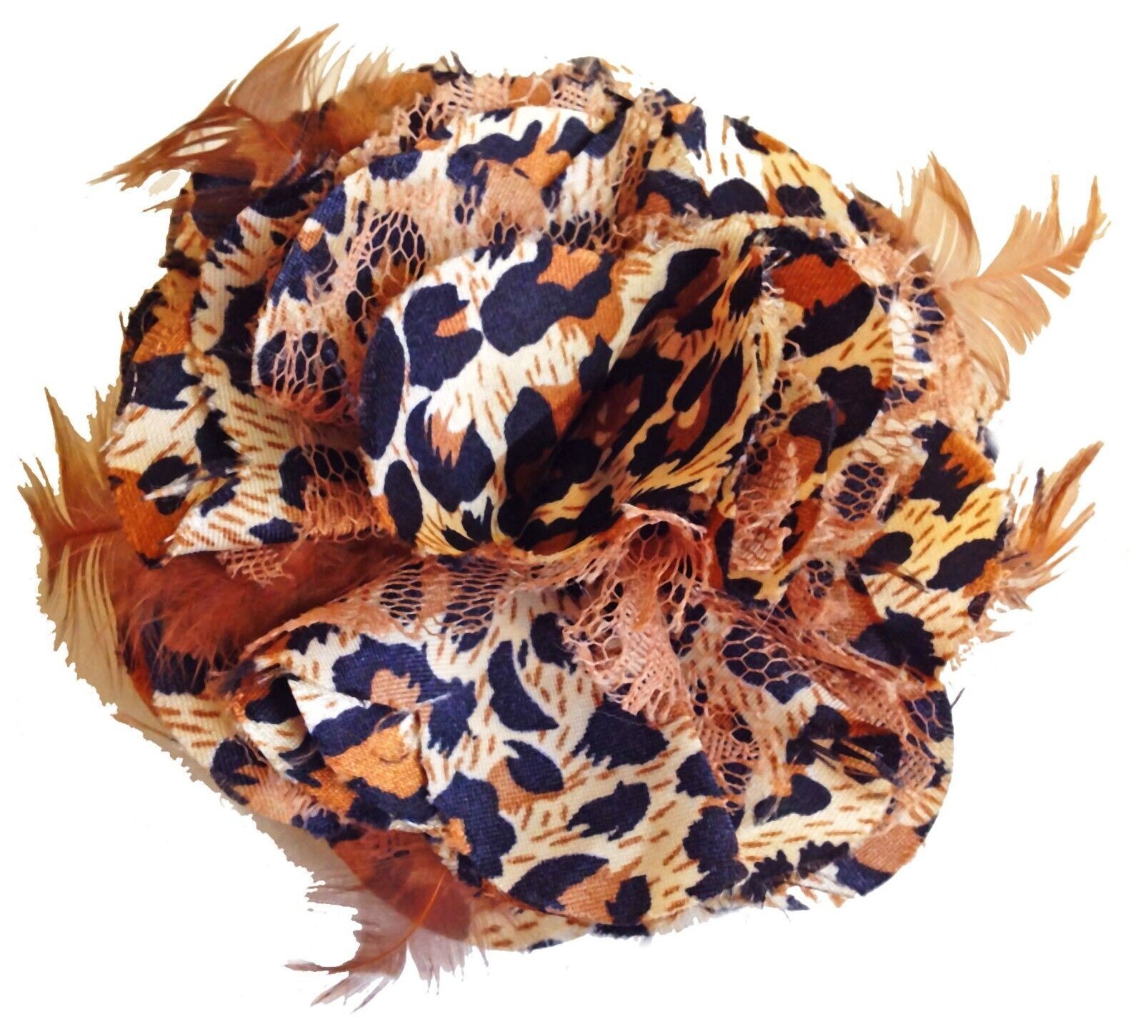 Leopard Hair Bow Hair Clips Jewelry Pins Women Girls Flower Black Brown Feathers