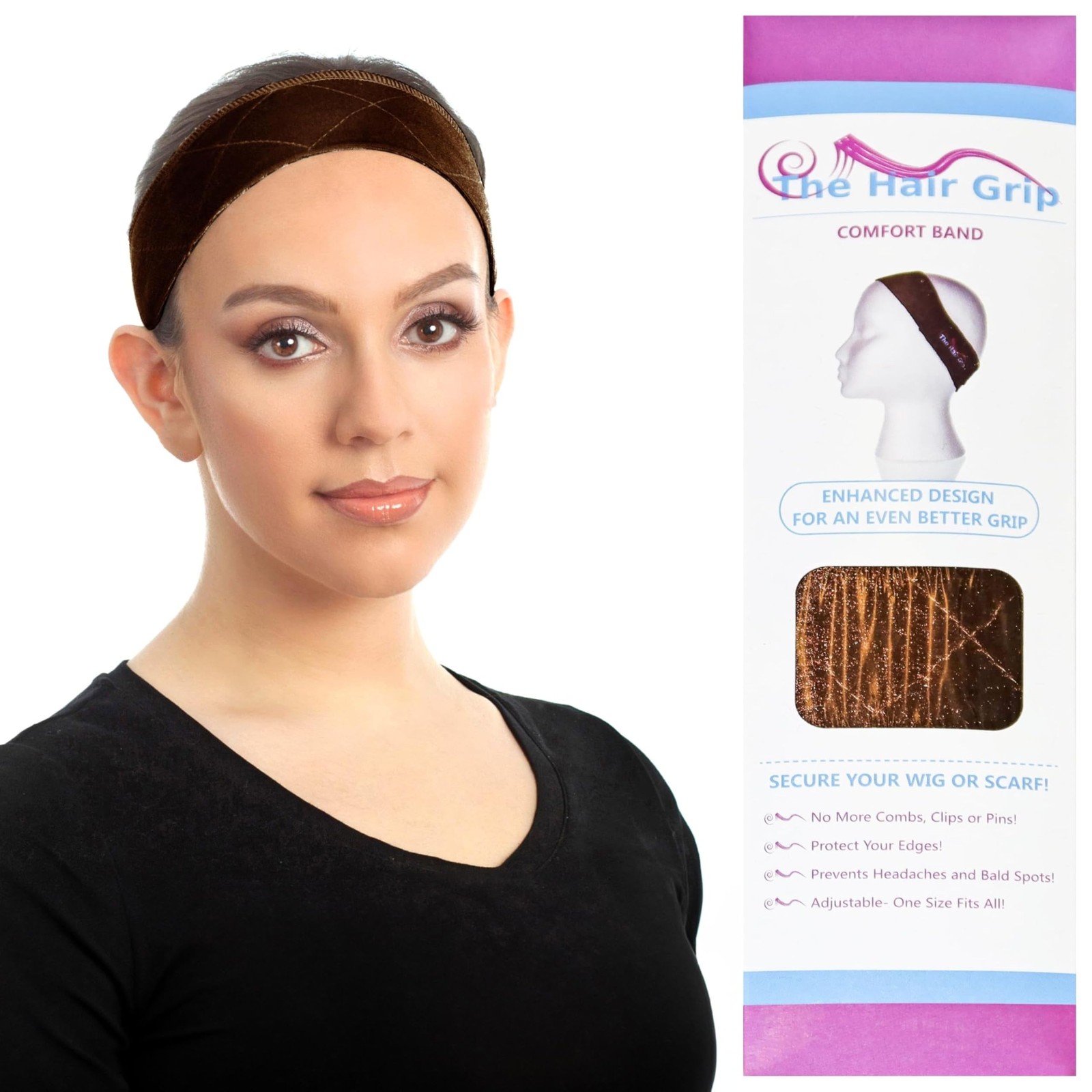 Wig Headband For Synthetic Hair, Wigs Hair Accessory by – Brown