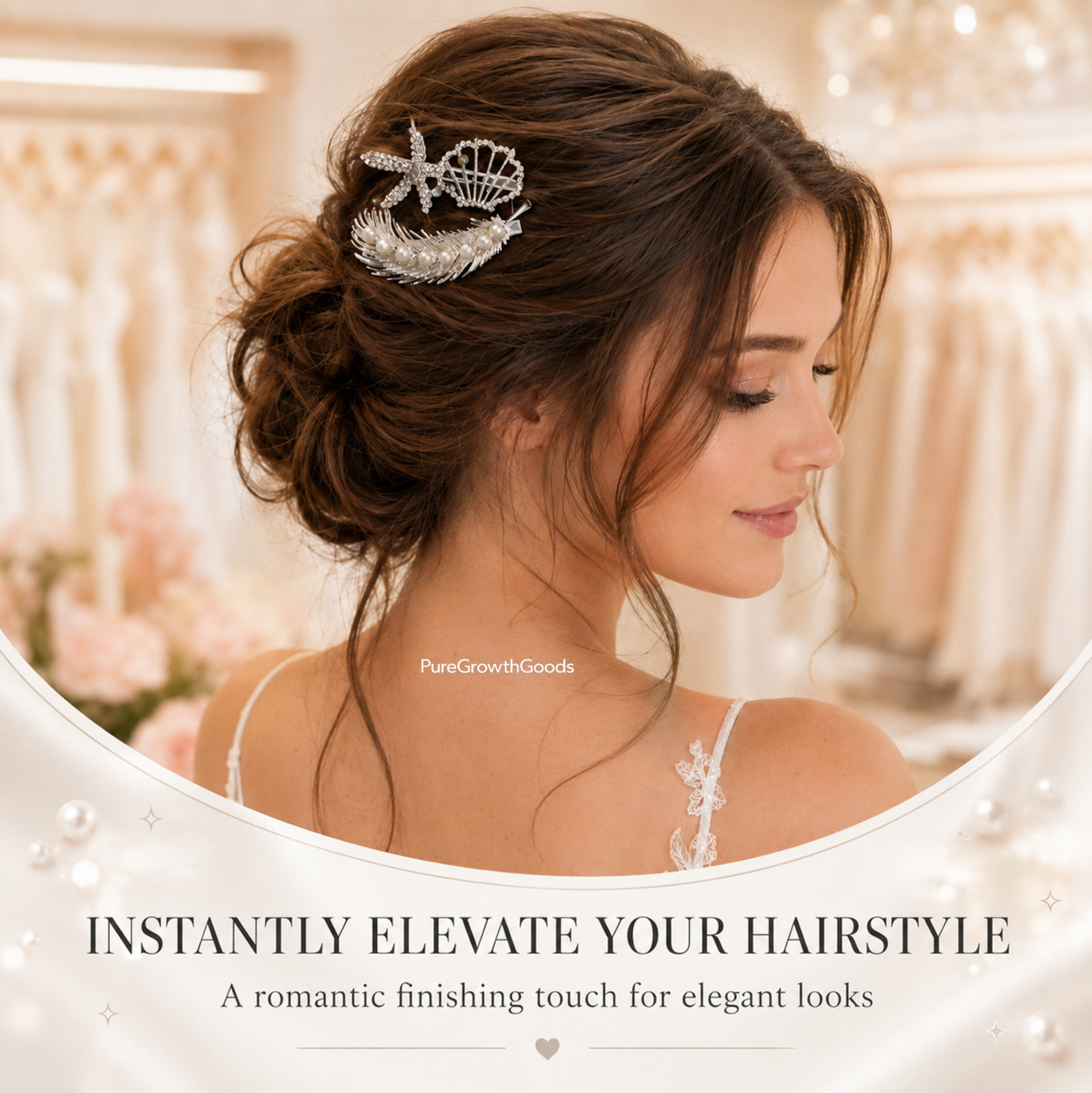 Silver Pearl Rhinestone Hair Pins Set Bridal Wedding Hair Clips for Women