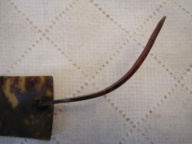 VTG ART DECO HAIR BARRETTE FAUX TORTOISE SHELL 4.5 in Across BROWNS GOLDS