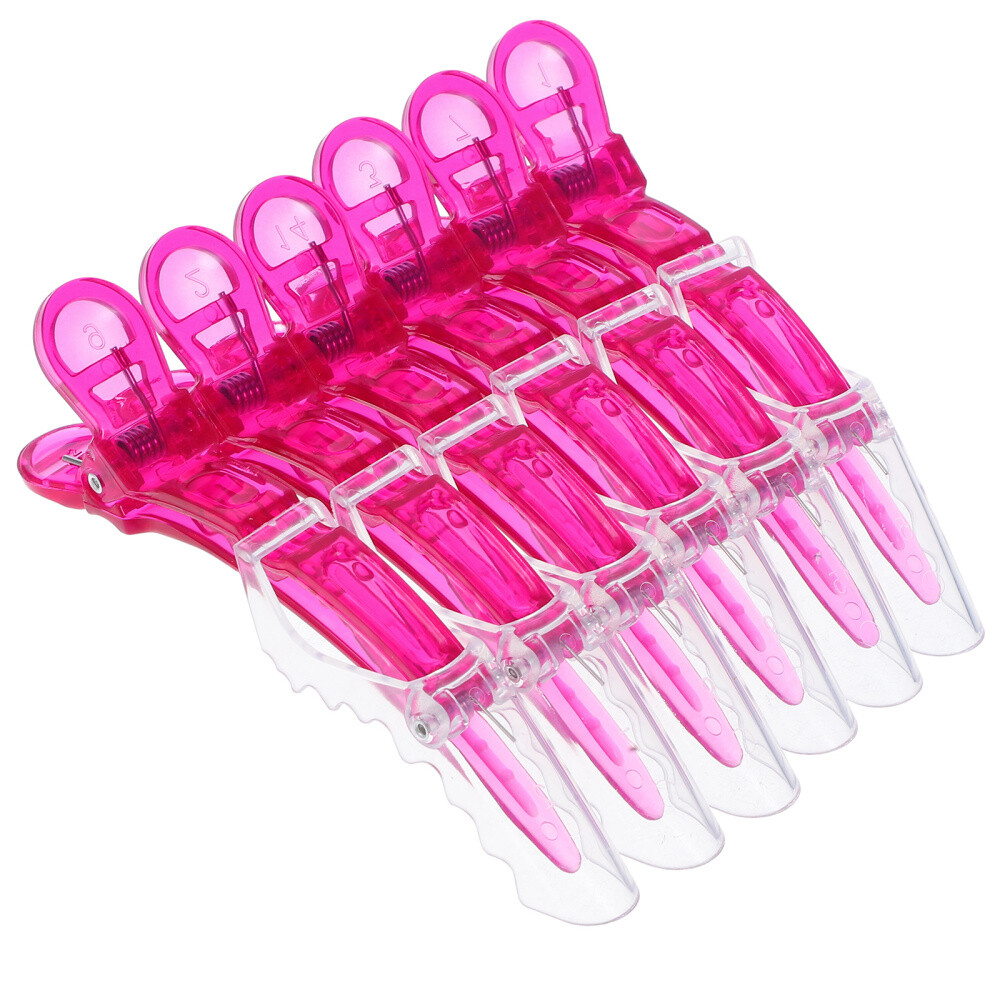 6PCS Non- Styling Clips Hair Clips Salon Alligator Hair Clips(Random Color)