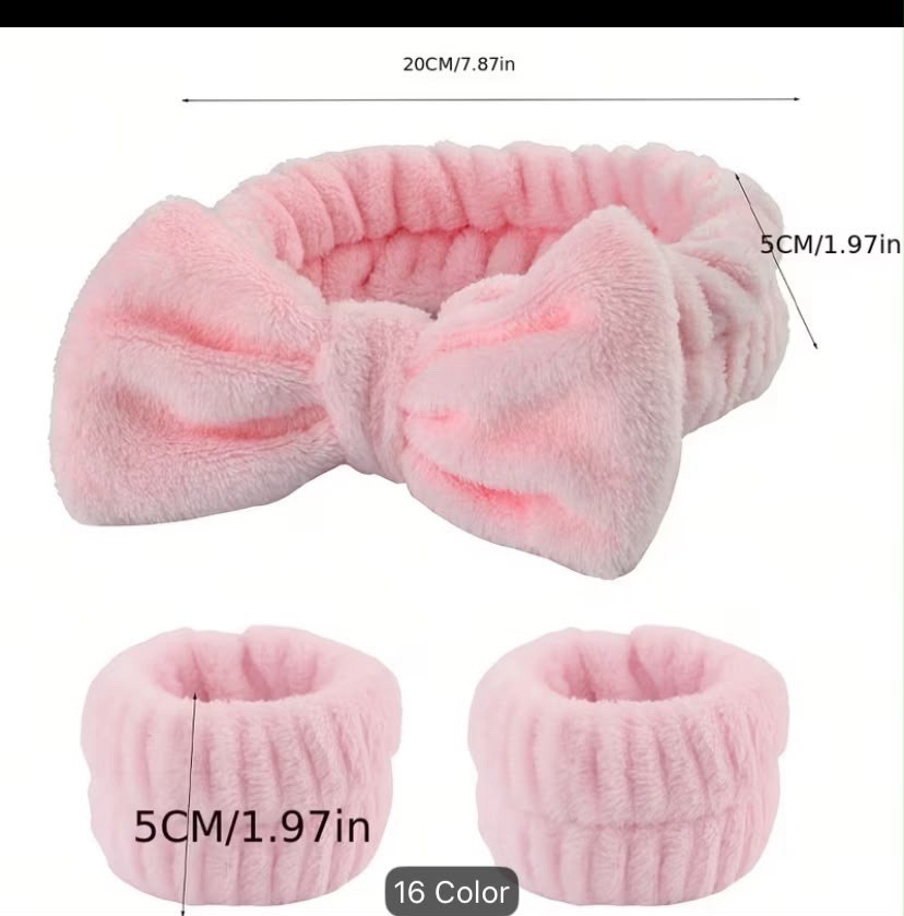16pcs Set Soft Headbands Large Multicolor Unscented Pink Spa Headband