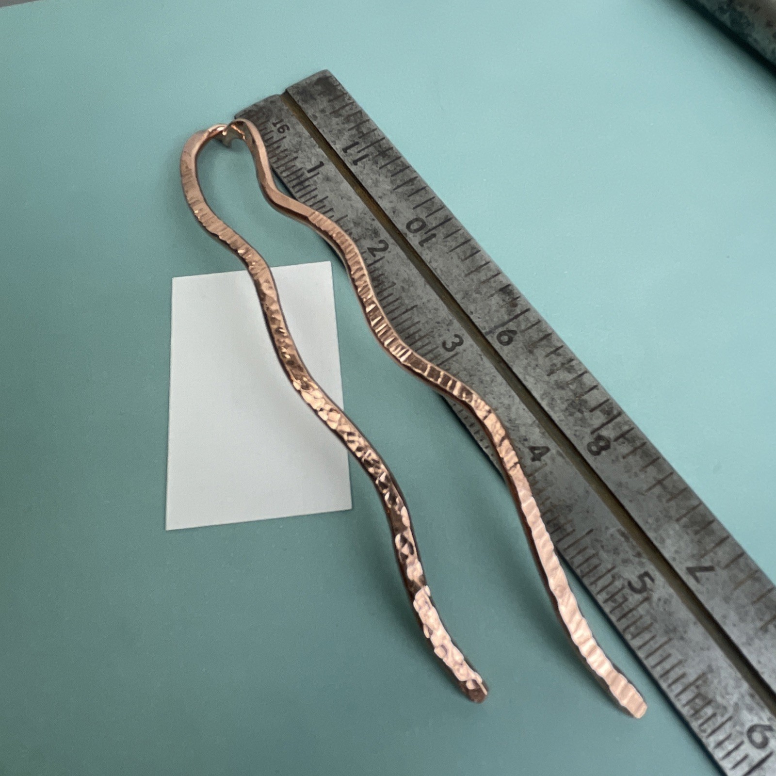 Copper Hair Pin, Stick, Fork, Artist Made Multi Texture