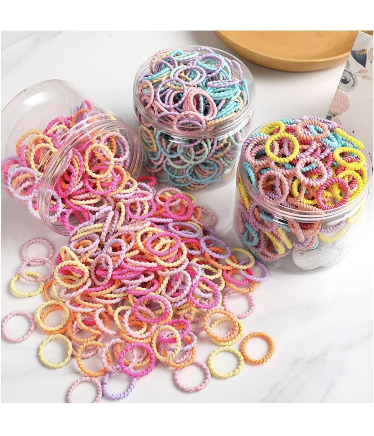 Colorful Elastic Rubber Bands Seamless Cotton Hair Bands for Women Girls and …