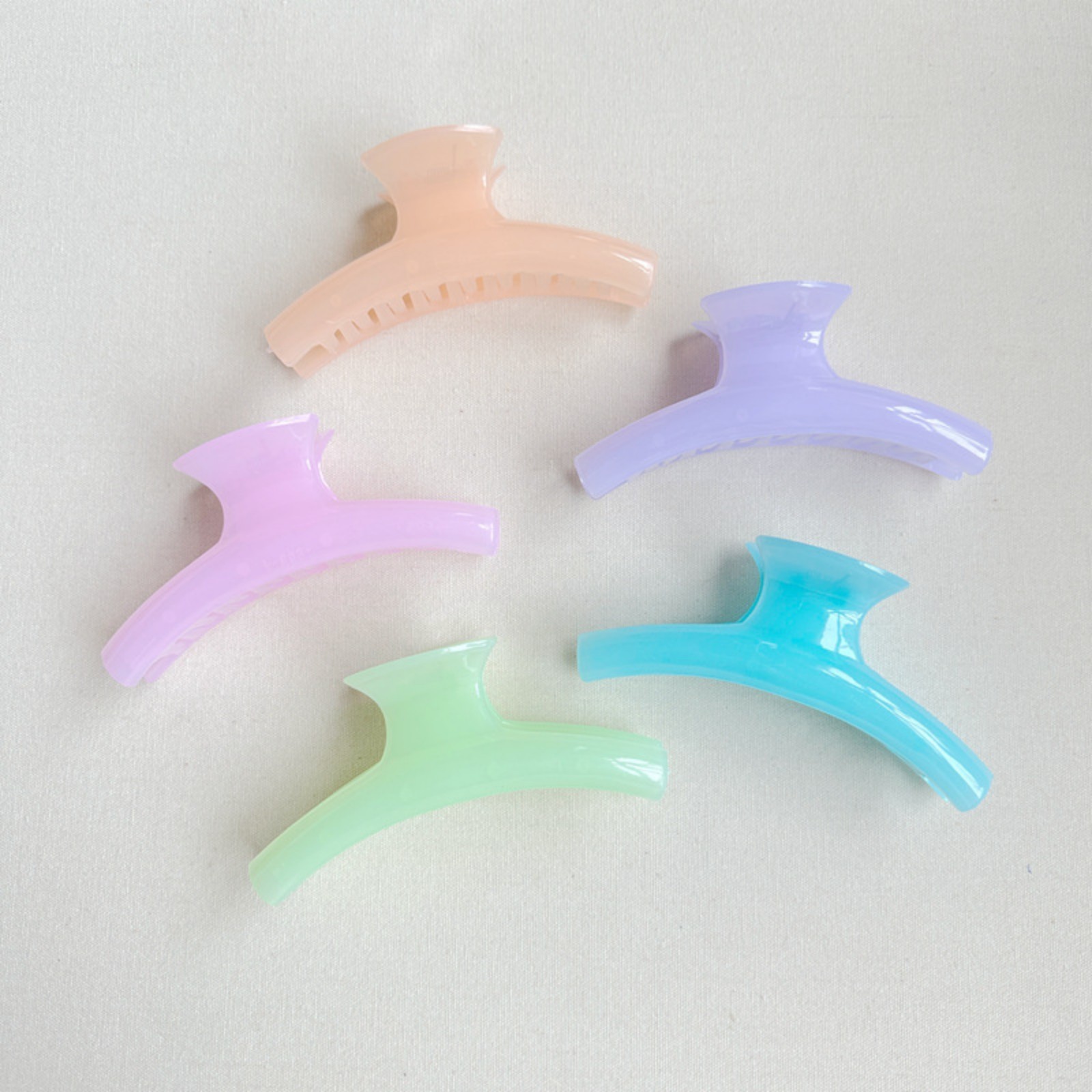 2 Fashion Jelly Tone Plastic Bath Hair Claw Clamp Clips Shower Hairpins 115mm