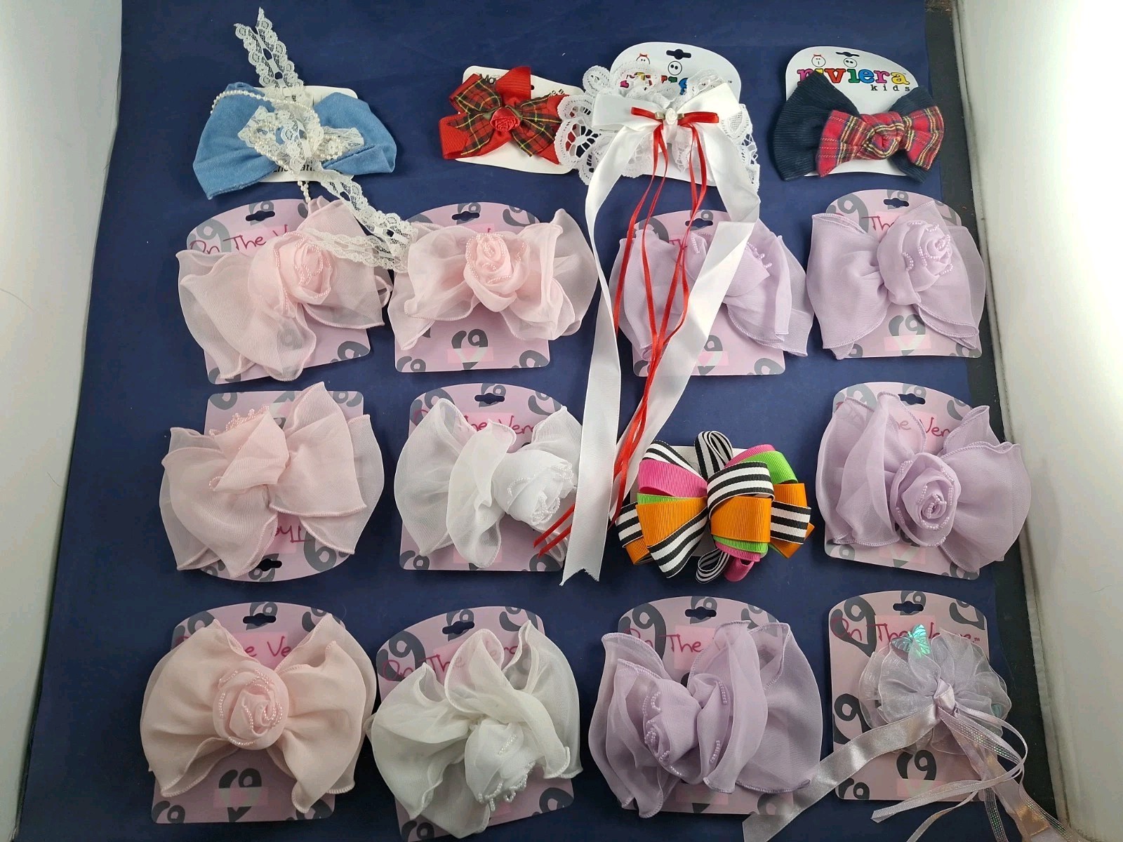 Vtg 90s Y2K Hair Bows Spring Clip Barrettes Lot of 16 Bows Big Rose *6FB-B