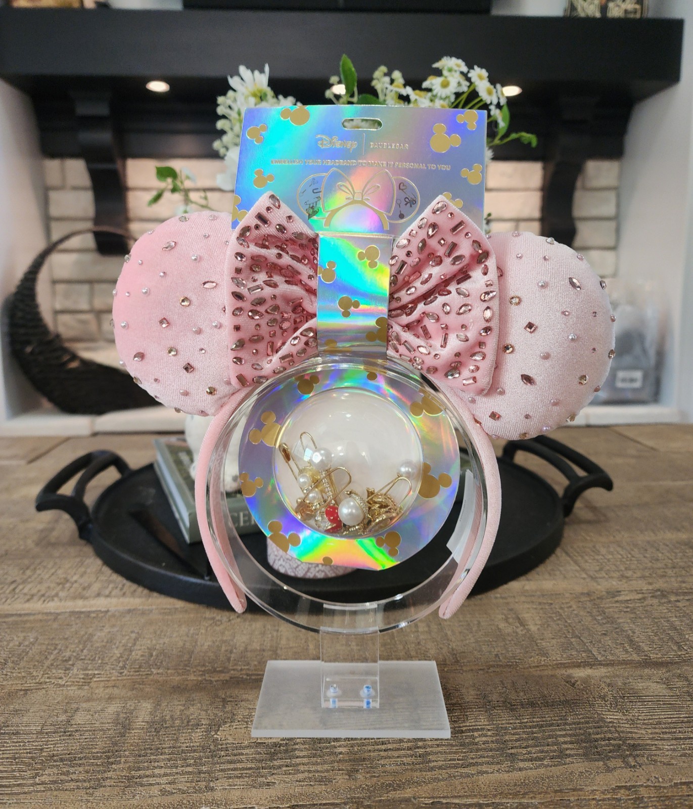 Baublebar x Disney Pink Minnie Ear Headband Custom Charms