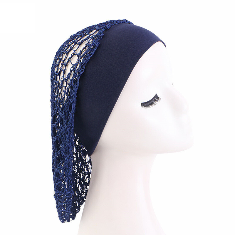 Women Mesh Hair Net Crochet Cap Cover Turban Fish Snood Sleeping Night Slouchy