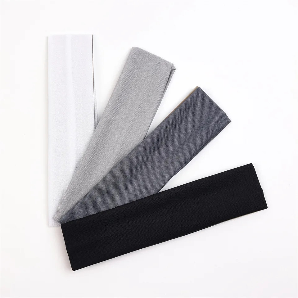 Stretchy Solid Headband Yoga Running Gym Sports Sweatband Men Women Black