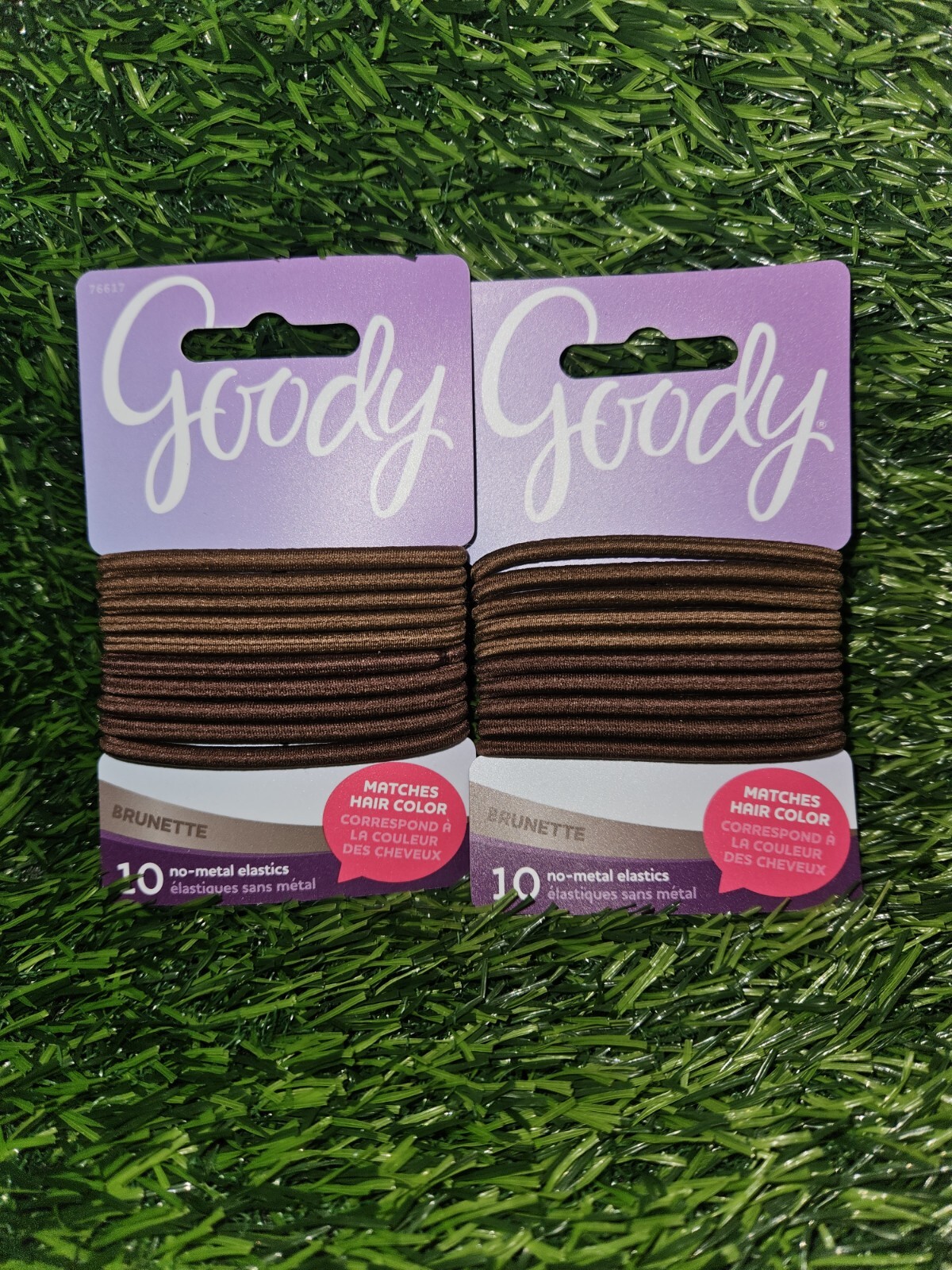2~Goody Nonslip Womens Elastic Hair Tie 10 Count Colour Collection Brunette 4mm
