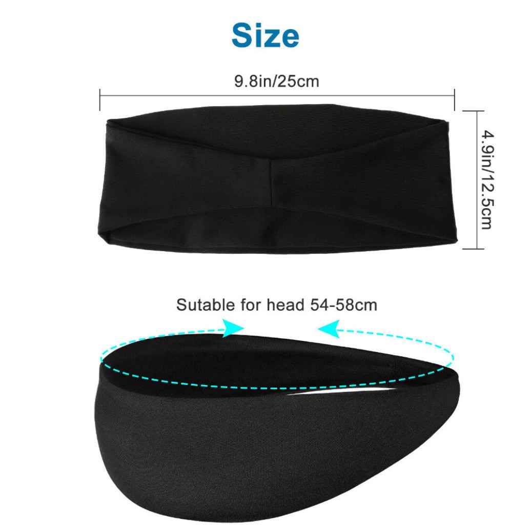 3 PCS Soft Elastic Headbands Unisex Wide Sports Hair Bands for Gym Running Yoga