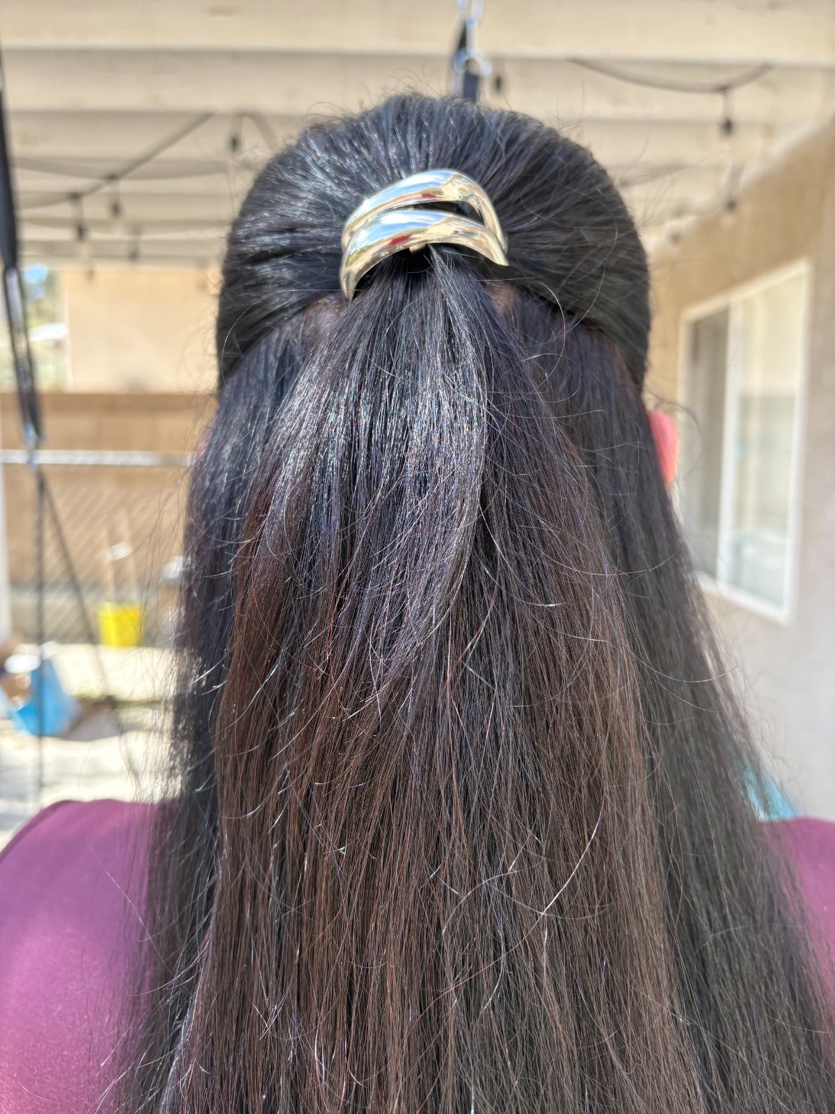 Silver Metal High Elasticity Durable Hair Tie Rubber Band