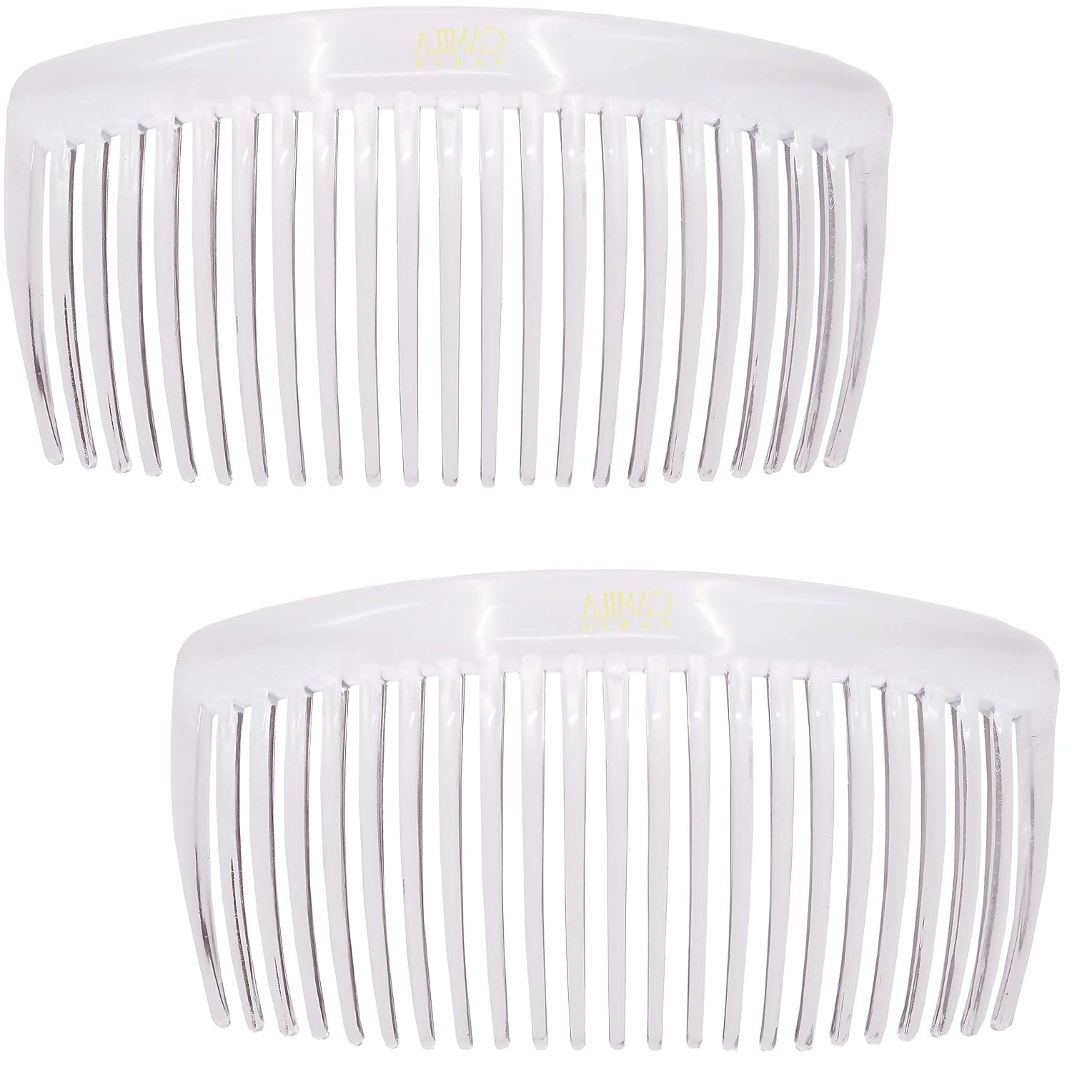 Paris CP2911 French Side Combs Large Curved, Clear French Twist Hair Combs Decor