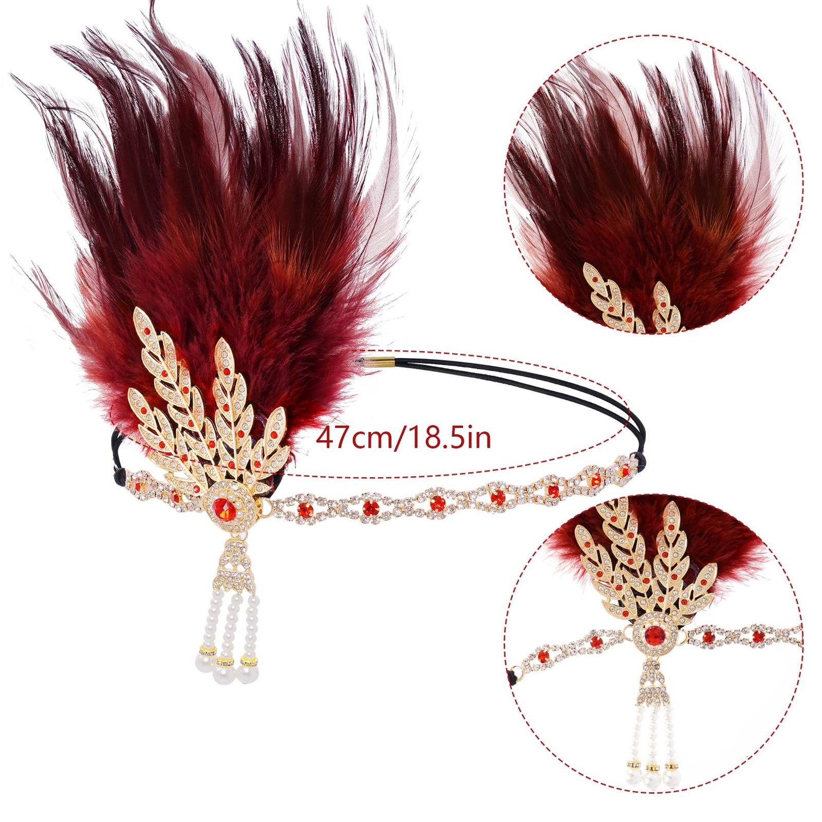 Flapper Headband Roaring 20s Headpiece Great Gatsby Headpiece for Women