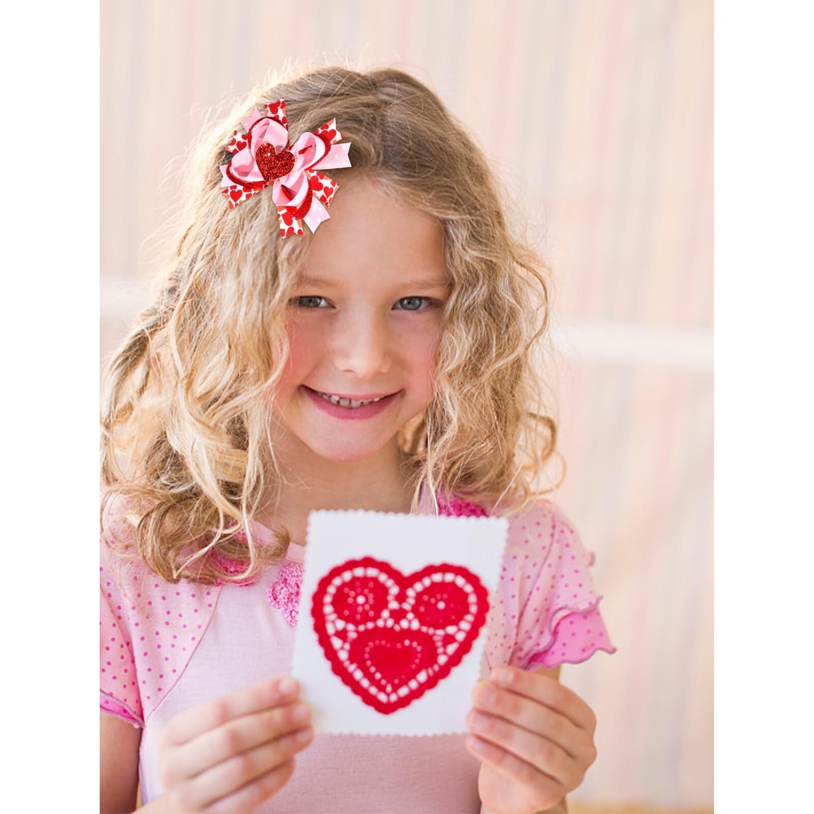 ANBALA Red Heart Hair Clips (2PCS) – 5.0″ x 5.5″ – Women, Girls – Valentines …